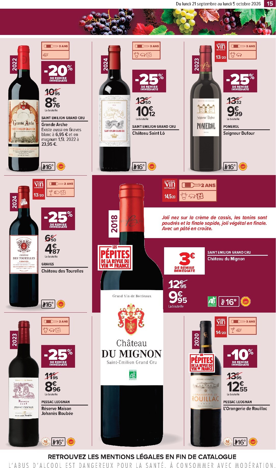 carrefour - Flyer Carrefour - Foire aux vins pour la semaine prochaine du du lundi 21/09/2026 au du lundi 05/10/2026 - page: 15