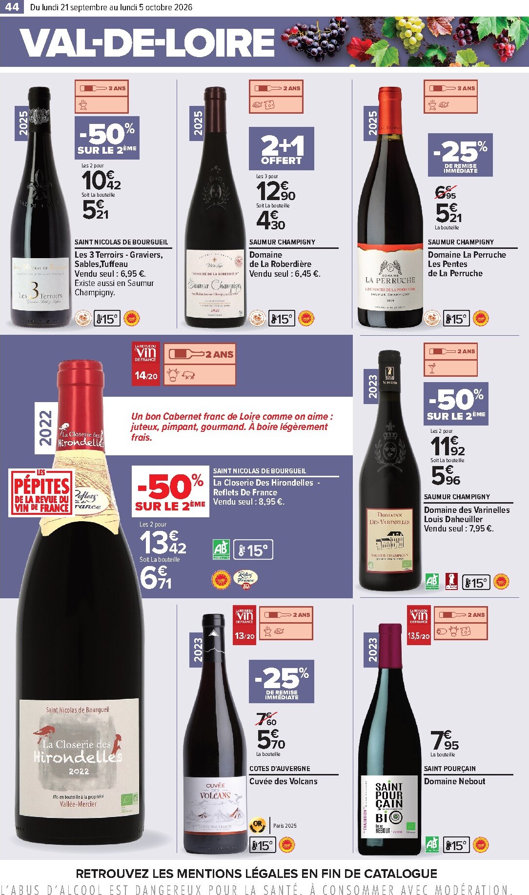 carrefour - Flyer Carrefour - Foire aux vins pour la semaine prochaine du du lundi 21/09/2026 au du lundi 05/10/2026 - page: 44