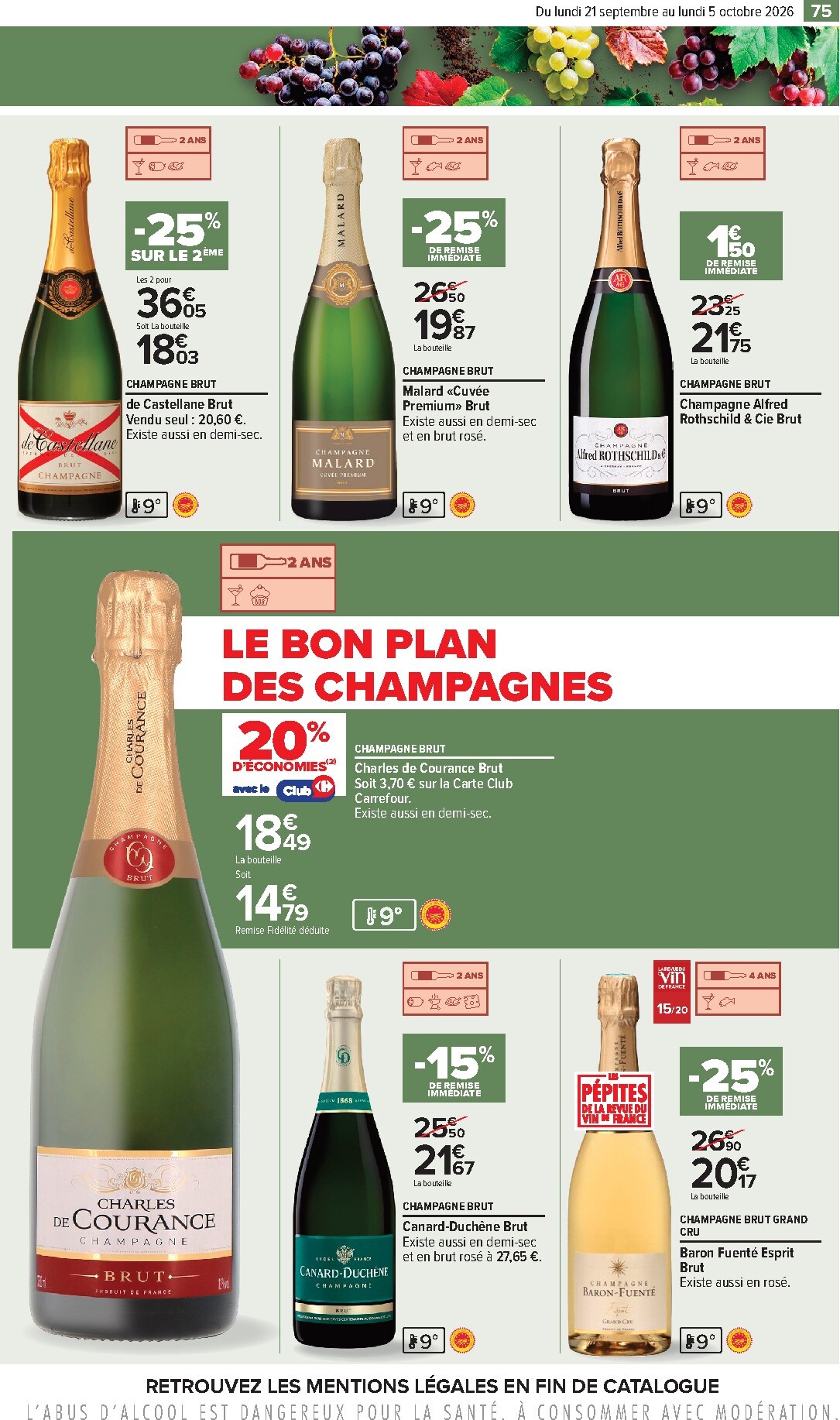 carrefour - Flyer Carrefour - Foire aux vins pour la semaine prochaine du du lundi 21/09/2026 au du lundi 05/10/2026 - page: 75