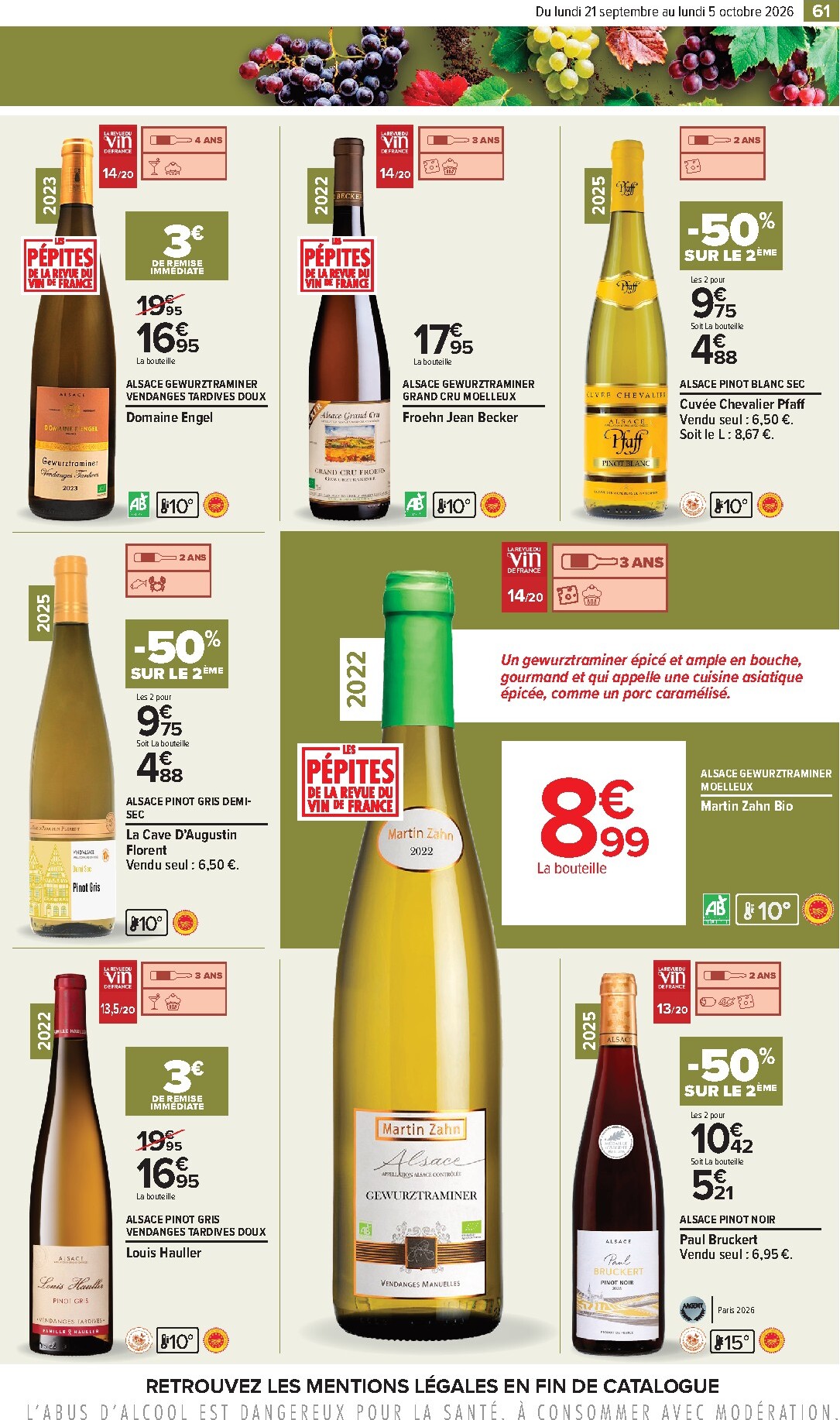 carrefour - Flyer Carrefour - Foire aux vins pour la semaine prochaine du du lundi 21/09/2026 au du lundi 05/10/2026 - page: 61
