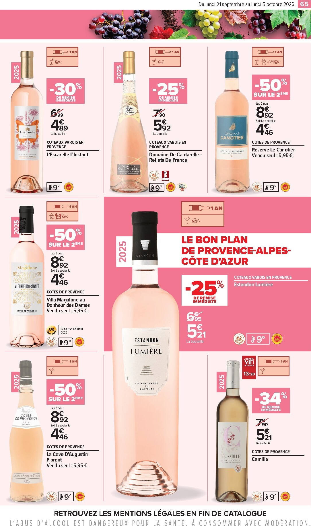 carrefour - Flyer Carrefour - Foire aux vins pour la semaine prochaine du du lundi 21/09/2026 au du lundi 05/10/2026 - page: 65