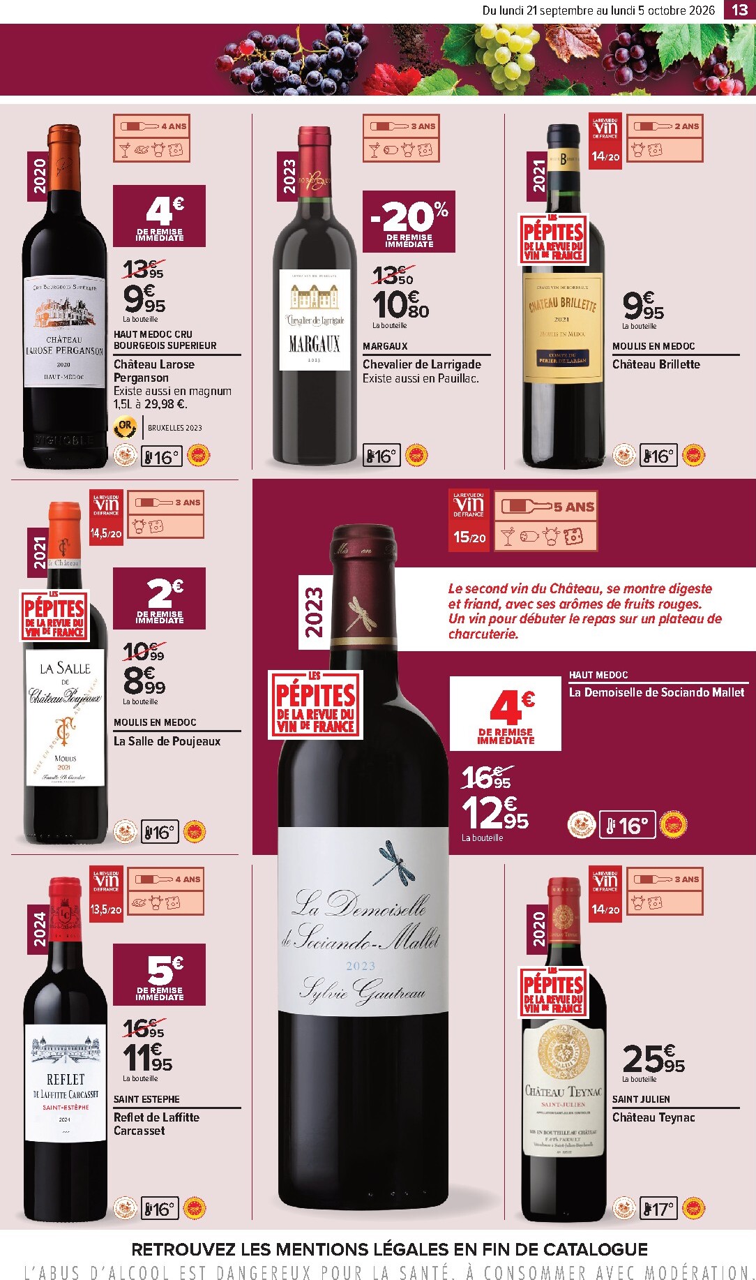 carrefour - Flyer Carrefour - Foire aux vins pour la semaine prochaine du du lundi 21/09/2026 au du lundi 05/10/2026 - page: 13