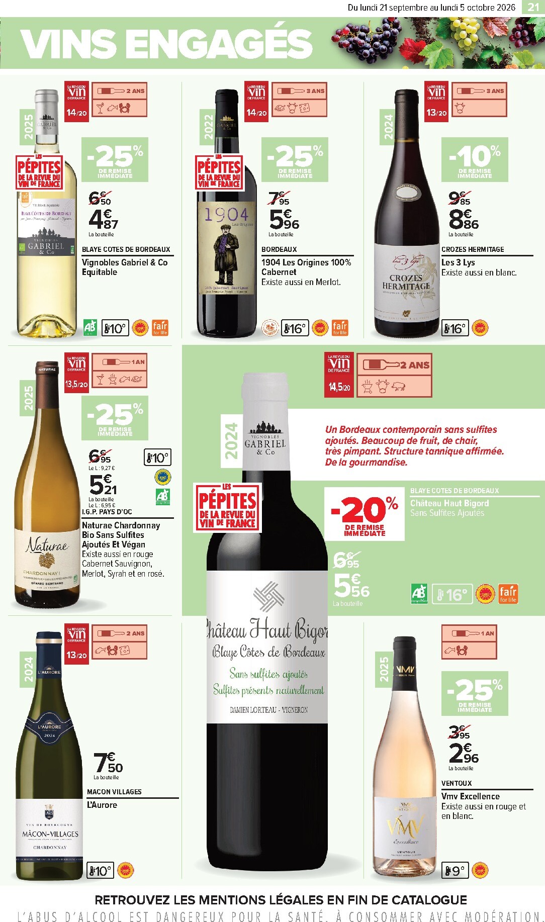 carrefour - Flyer Carrefour - Foire aux vins pour la semaine prochaine du du lundi 21/09/2026 au du lundi 05/10/2026 - page: 21