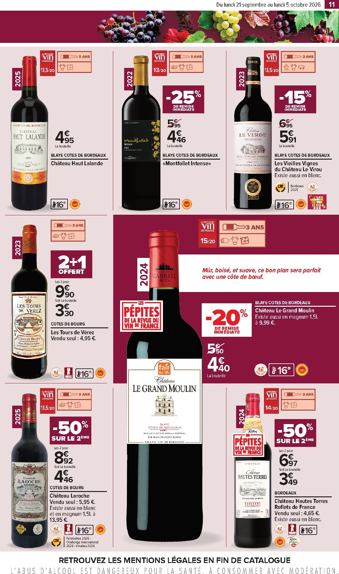 carrefour - Flyer Carrefour - Foire aux vins pour la semaine prochaine du du lundi 21/09/2026 au du lundi 05/10/2026 - page: 11