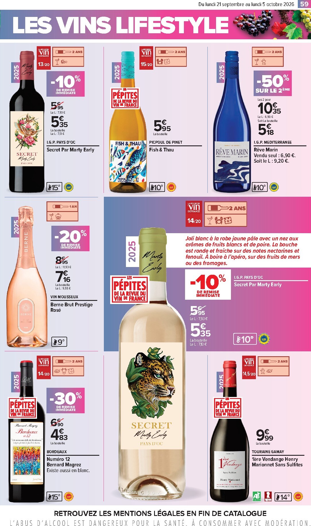 carrefour - Flyer Carrefour - Foire aux vins pour la semaine prochaine du du lundi 21/09/2026 au du lundi 05/10/2026 - page: 59