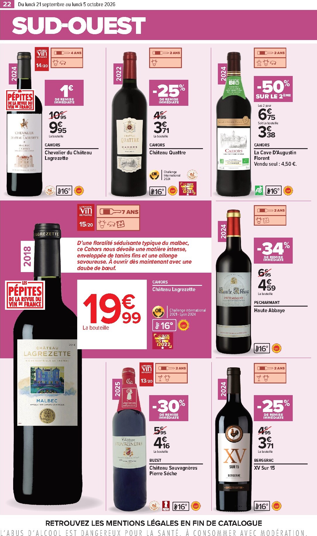 carrefour - Flyer Carrefour - Foire aux vins pour la semaine prochaine du du lundi 21/09/2026 au du lundi 05/10/2026 - page: 22