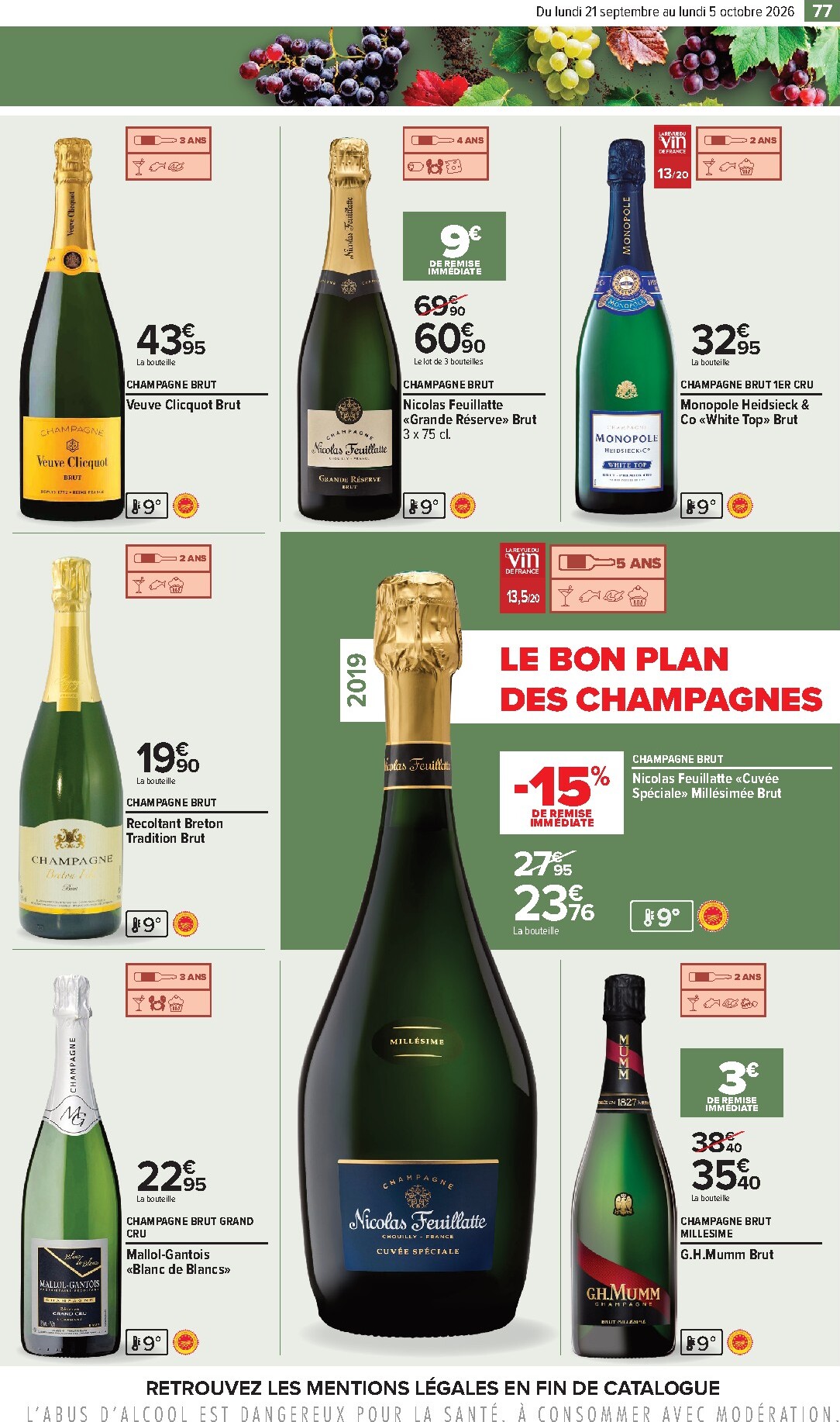 carrefour - Flyer Carrefour - Foire aux vins pour la semaine prochaine du du lundi 21/09/2026 au du lundi 05/10/2026 - page: 77