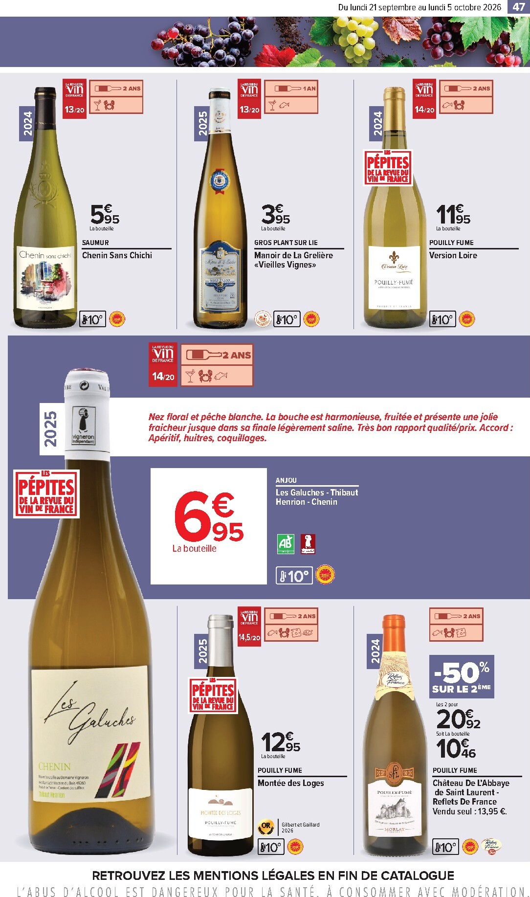 carrefour - Flyer Carrefour - Foire aux vins pour la semaine prochaine du du lundi 21/09/2026 au du lundi 05/10/2026 - page: 47