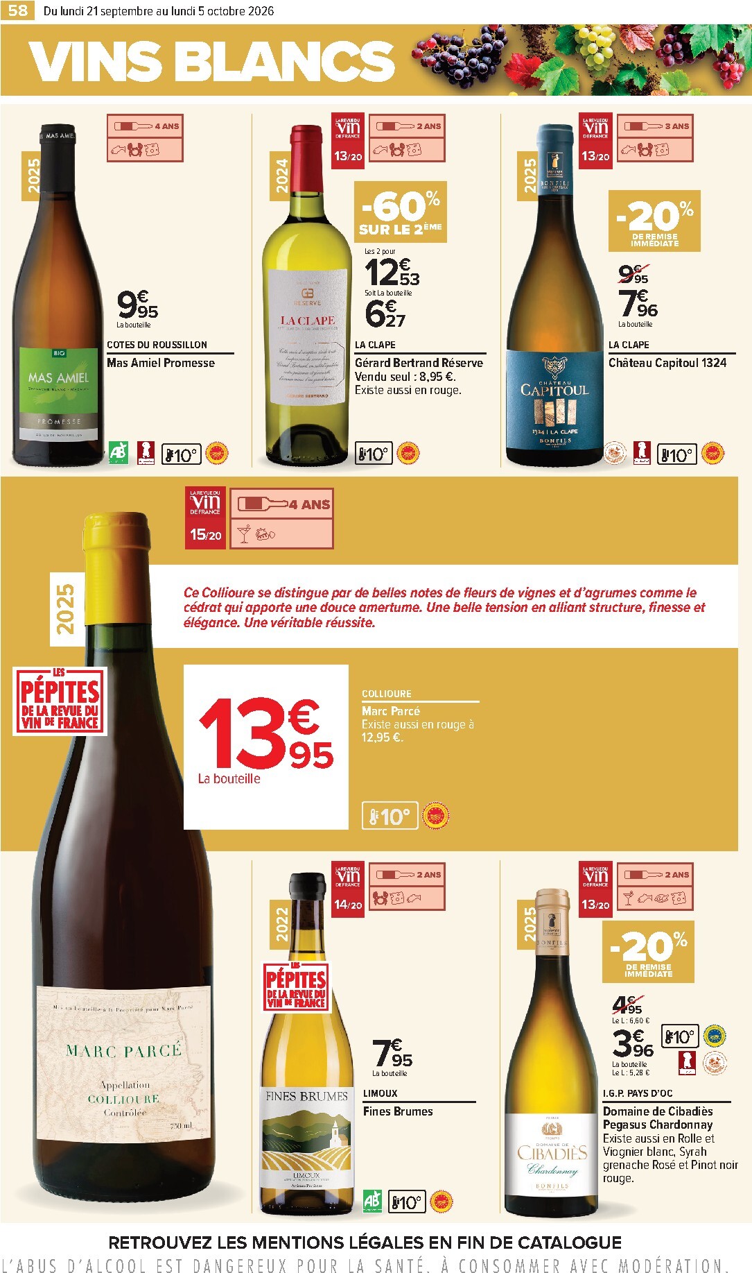 carrefour - Flyer Carrefour - Foire aux vins pour la semaine prochaine du du lundi 21/09/2026 au du lundi 05/10/2026 - page: 58