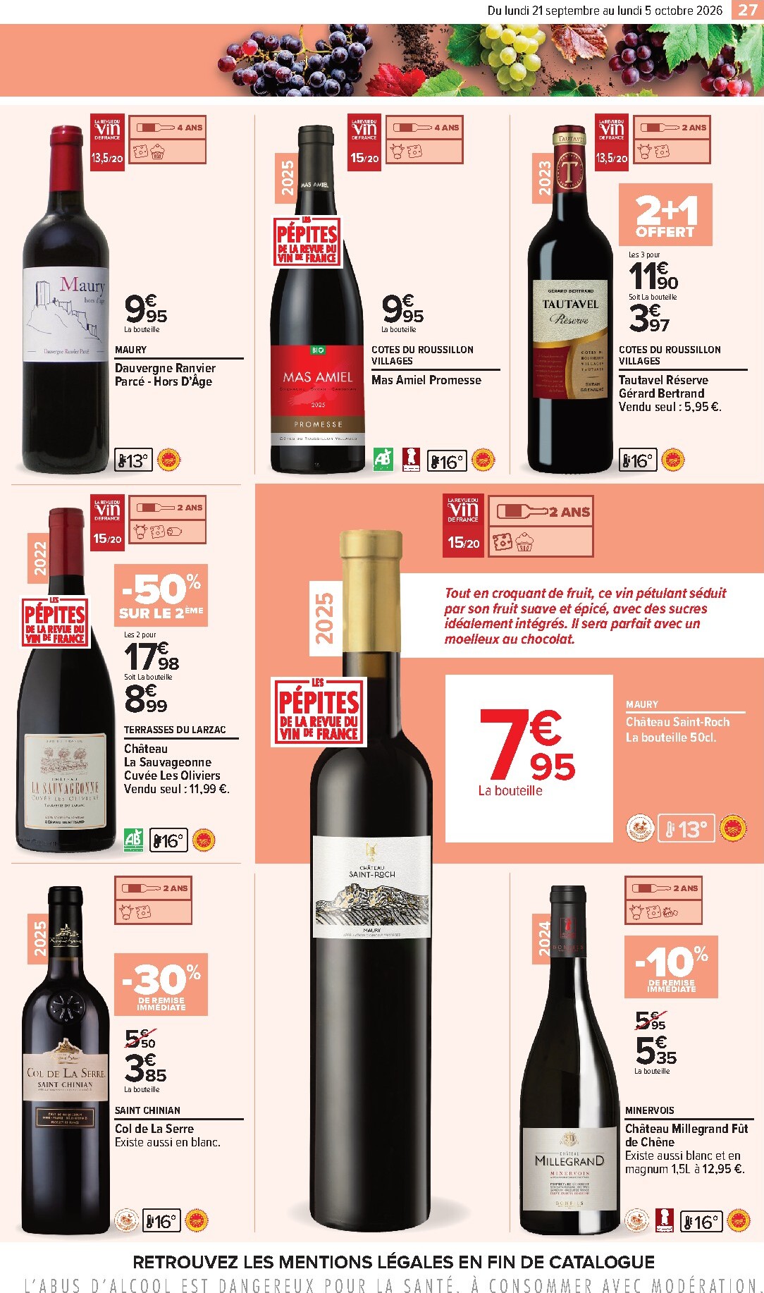 carrefour - Flyer Carrefour - Foire aux vins pour la semaine prochaine du du lundi 21/09/2026 au du lundi 05/10/2026 - page: 27