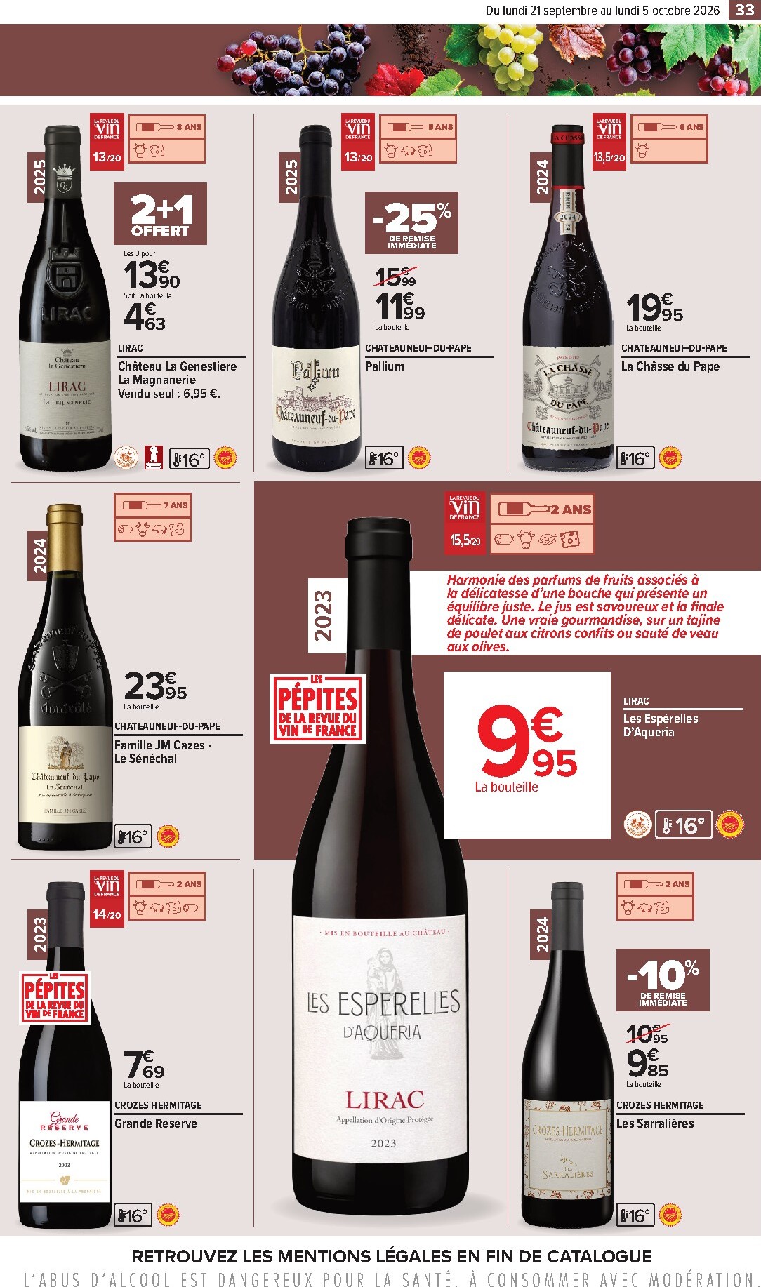 carrefour - Flyer Carrefour - Foire aux vins pour la semaine prochaine du du lundi 21/09/2026 au du lundi 05/10/2026 - page: 33