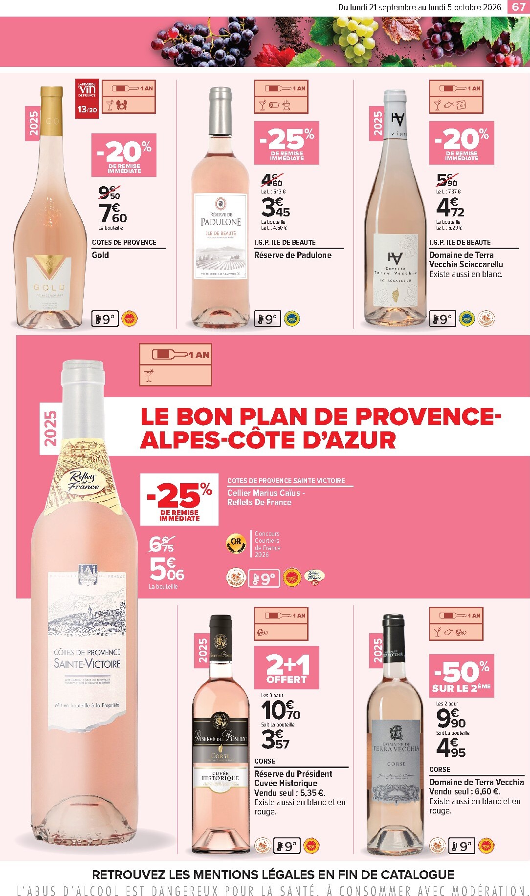 carrefour - Flyer Carrefour - Foire aux vins pour la semaine prochaine du du lundi 21/09/2026 au du lundi 05/10/2026 - page: 67