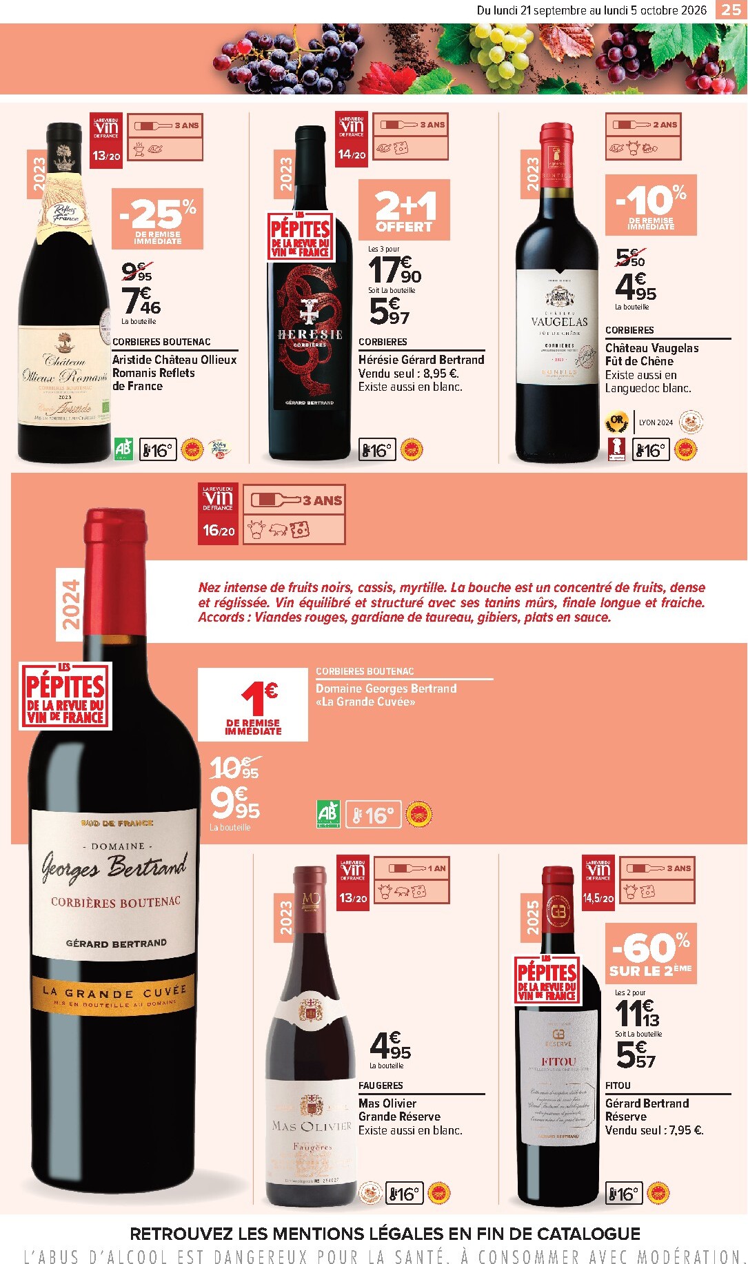 carrefour - Flyer Carrefour - Foire aux vins pour la semaine prochaine du du lundi 21/09/2026 au du lundi 05/10/2026 - page: 25