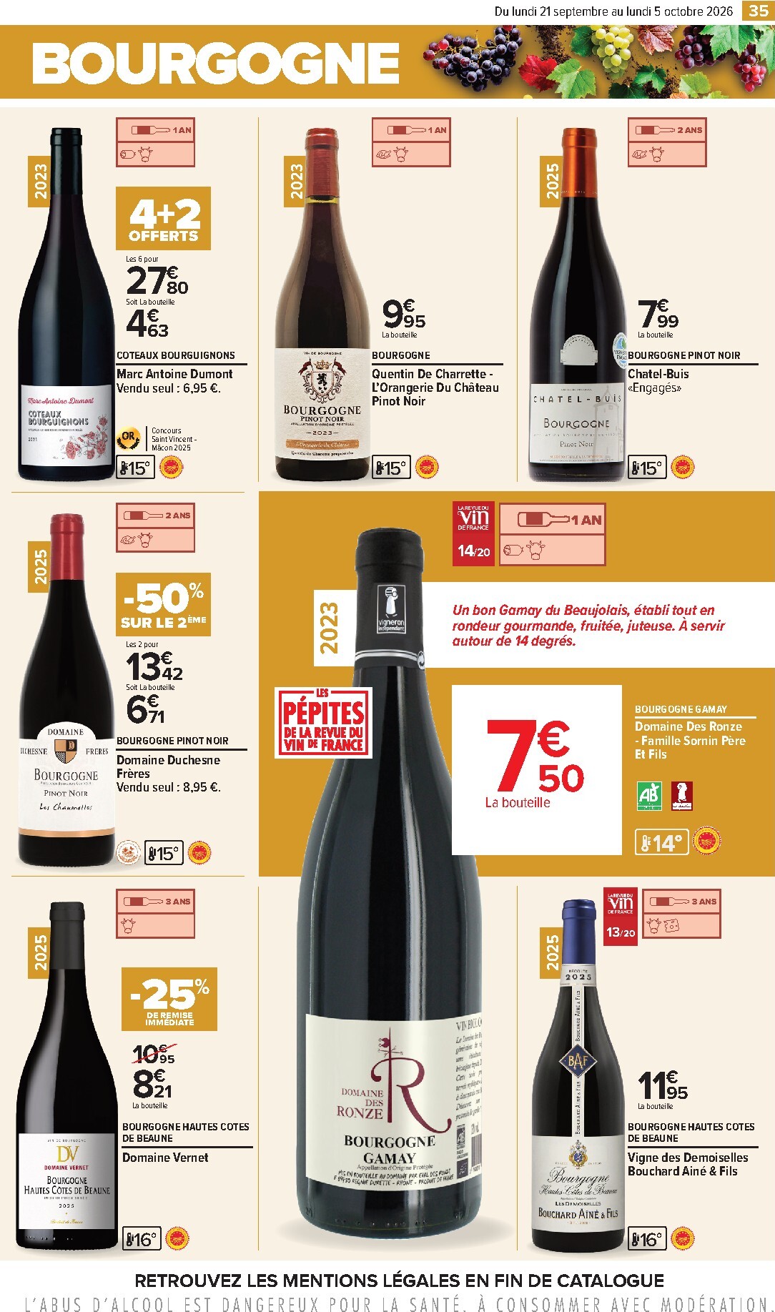 carrefour - Flyer Carrefour - Foire aux vins pour la semaine prochaine du du lundi 21/09/2026 au du lundi 05/10/2026 - page: 35