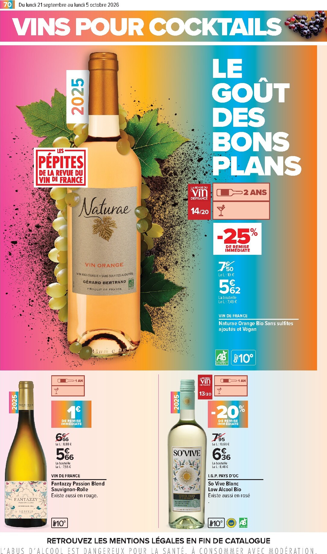 carrefour - Flyer Carrefour - Foire aux vins pour la semaine prochaine du du lundi 21/09/2026 au du lundi 05/10/2026 - page: 70