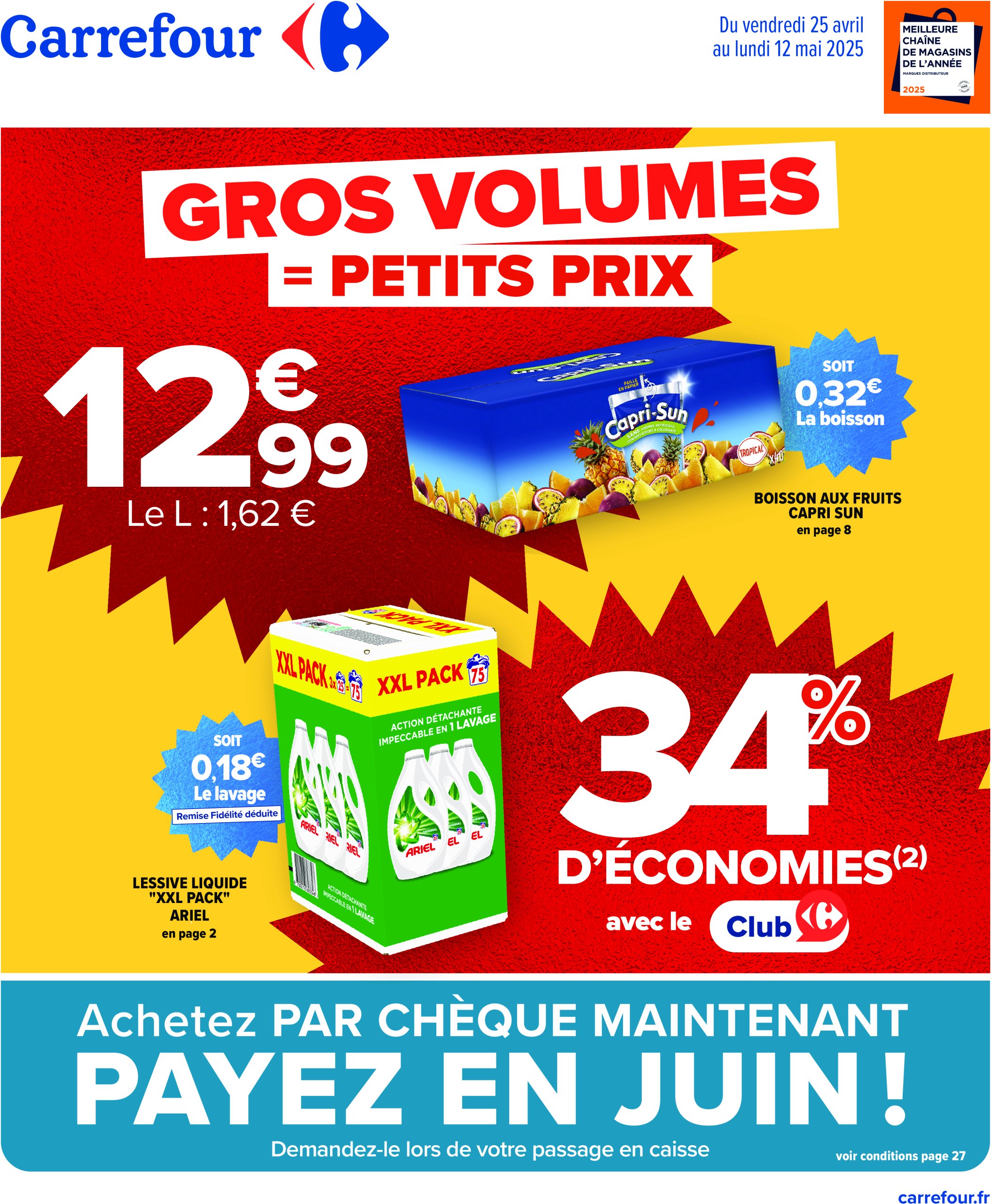 carrefour - Catalogue Carrefour - Gros volumes, petits prix valable dès 25/04 - 12/05