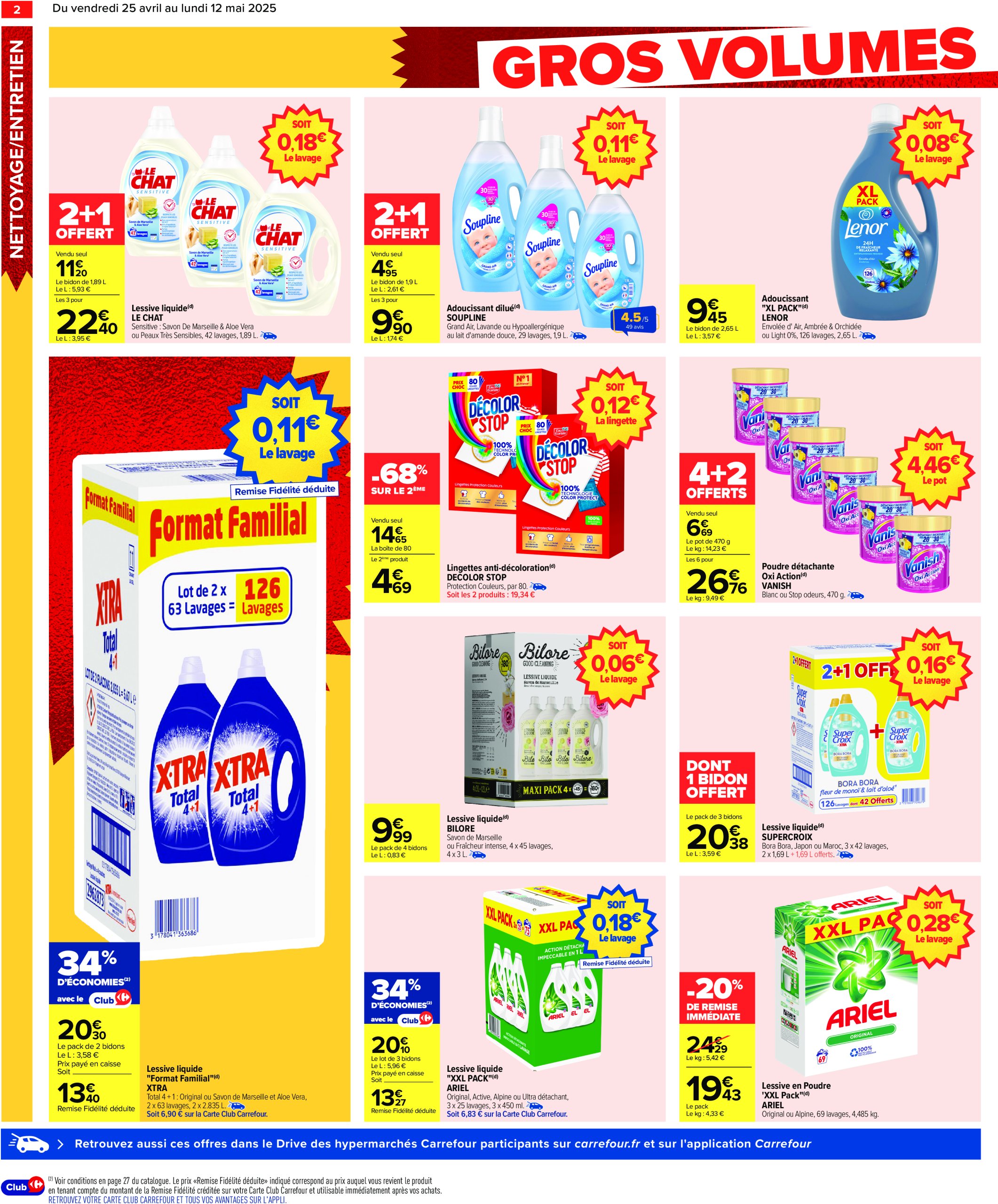 carrefour - Catalogue Carrefour - Gros volumes, petits prix valable dès 25/04 - 12/05 - page: 4