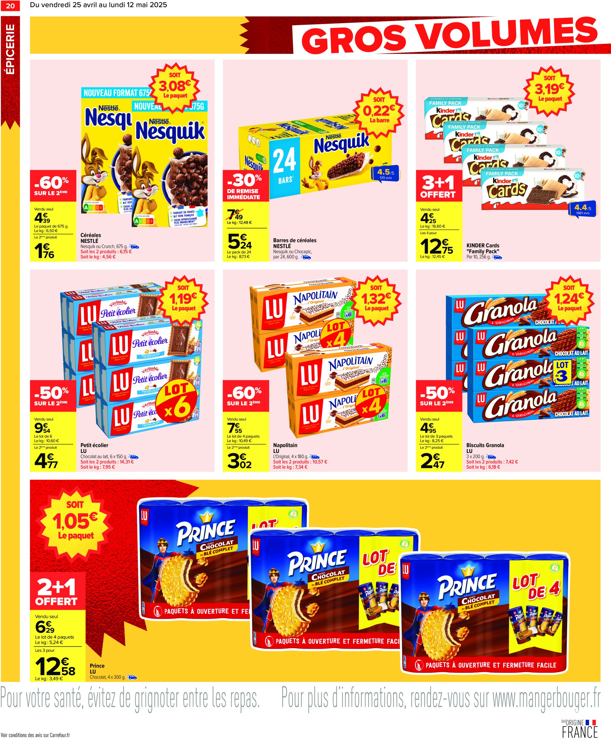 carrefour - Catalogue Carrefour - Gros volumes, petits prix valable dès 25/04 - 12/05 - page: 22