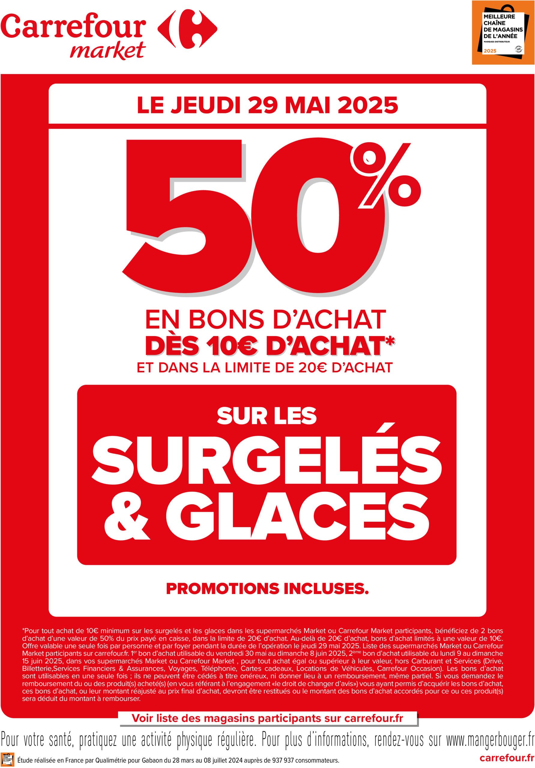 carrefour - Catalogue Carrefour - Bon d'achat sur les surgeles et glaces valable dès 29/05 - 29/05