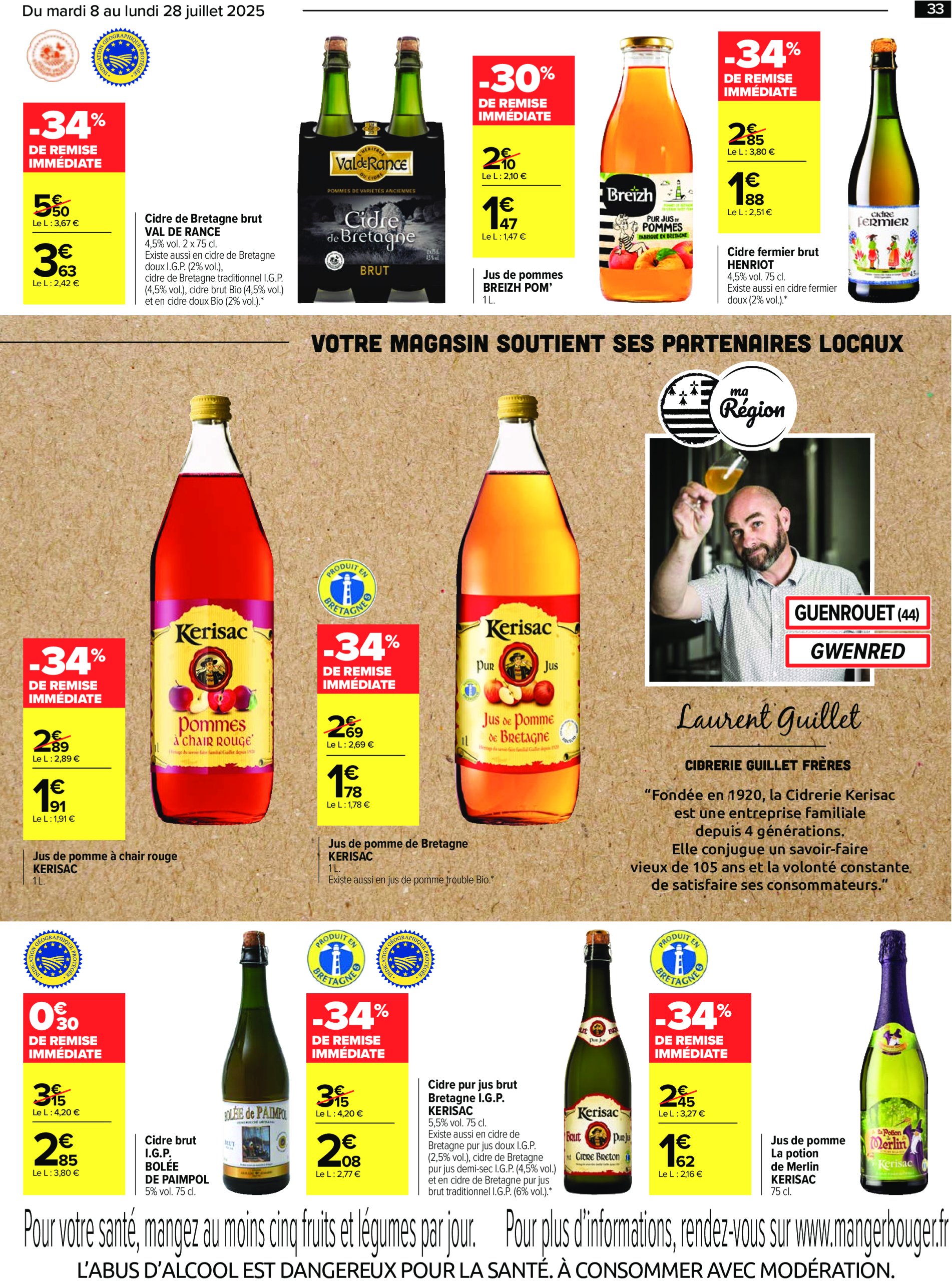 carrefour - Catalogue Carrefour - Le meilleur de ma région Bretagne valable du 08/07 au 28/07 - page: 33 carrefour - Catalogue Carrefour - Le meilleur de ma région Bretagne valable du 08/07 au 28/07 - page: 33