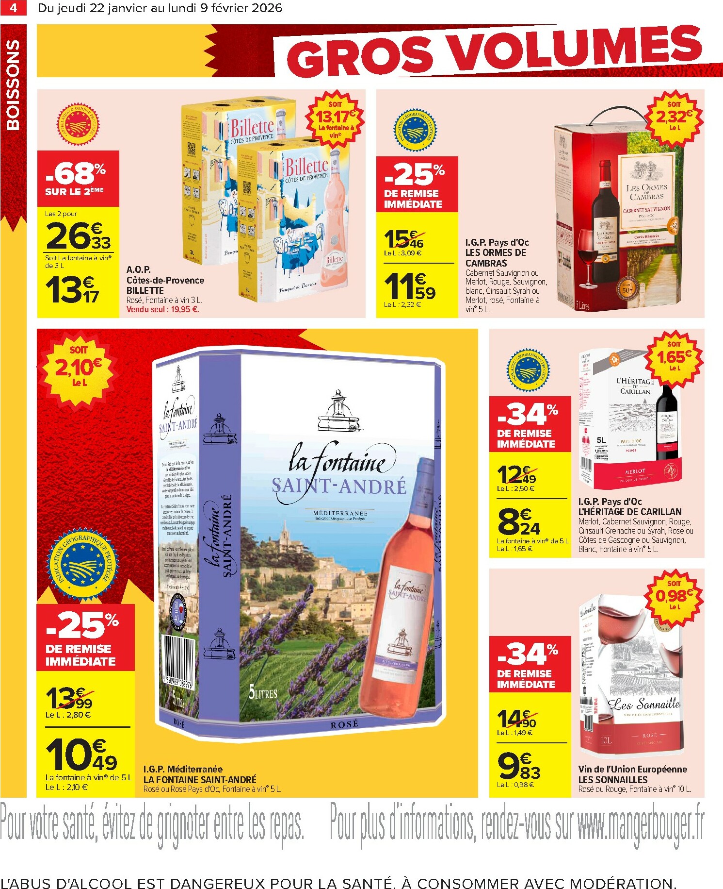 carrefour - Catalogue Carrefour - Gros volumes, petits prix valable du 22/01 au 09/02 - page: 6