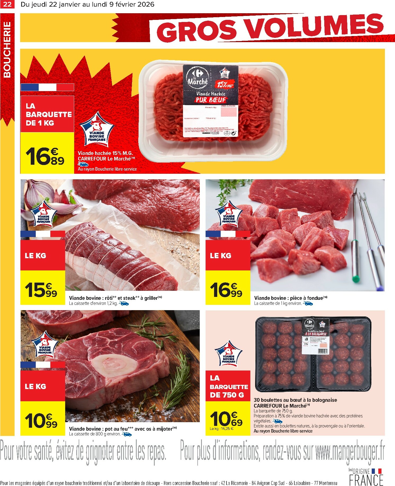 carrefour - Catalogue Carrefour - Gros volumes, petits prix valable du 22/01 au 09/02 - page: 24