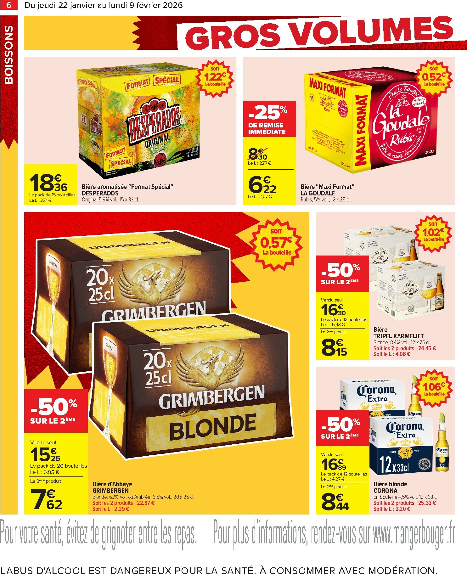 carrefour - Catalogue Carrefour - Gros volumes, petits prix valable du 22/01 au 09/02 - page: 8