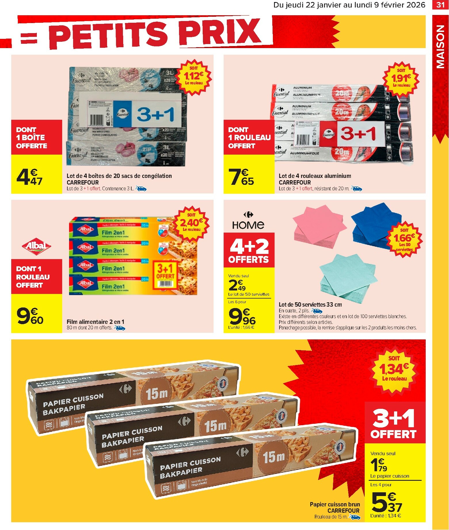 carrefour - Catalogue Carrefour - Gros volumes, petits prix valable du 22/01 au 09/02 - page: 33