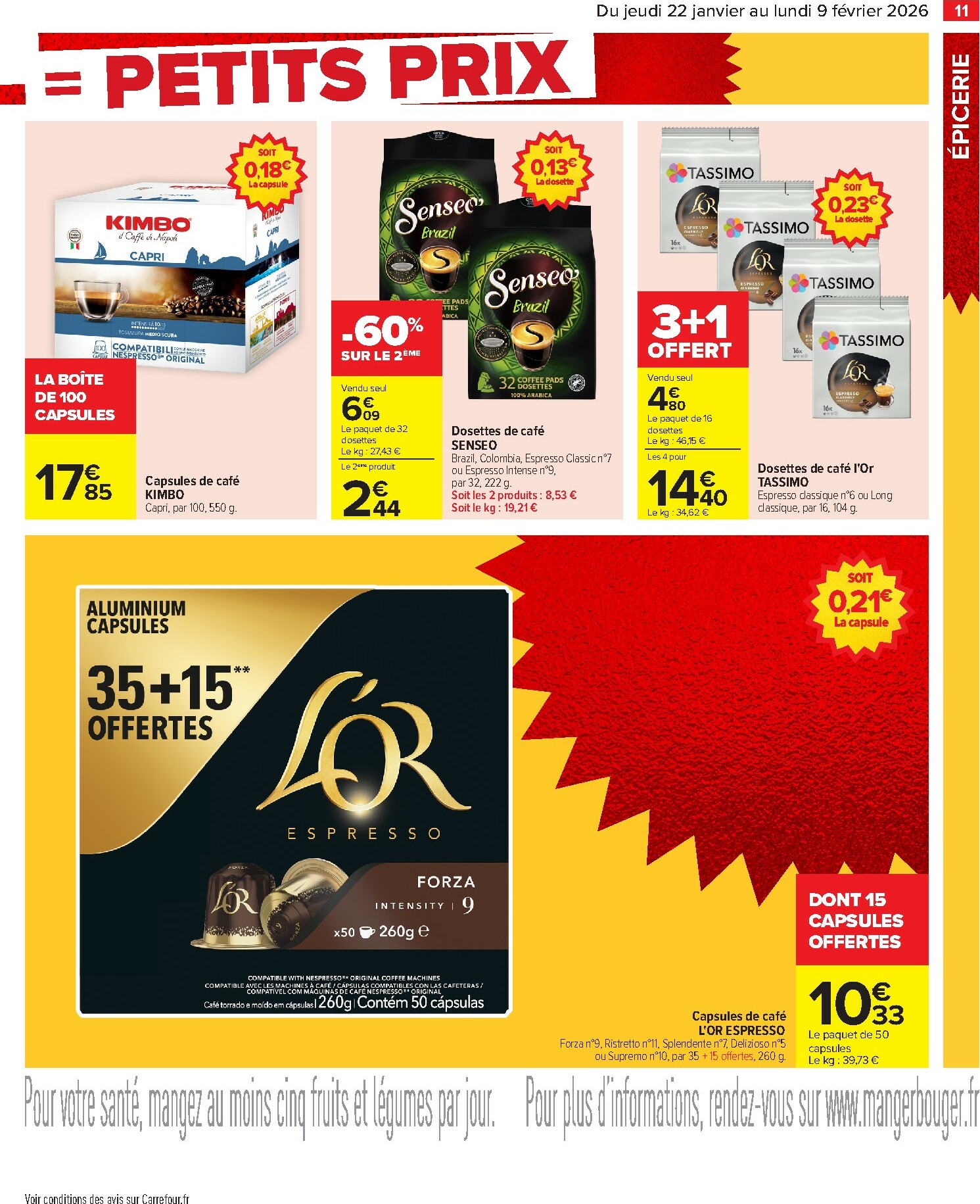 carrefour - Catalogue Carrefour - Gros volumes, petits prix valable du 22/01 au 09/02 - page: 13