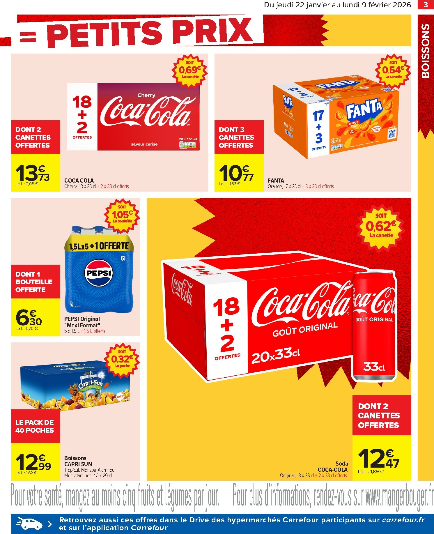 carrefour - Catalogue Carrefour - Gros volumes, petits prix valable du 22/01 au 09/02 - page: 5