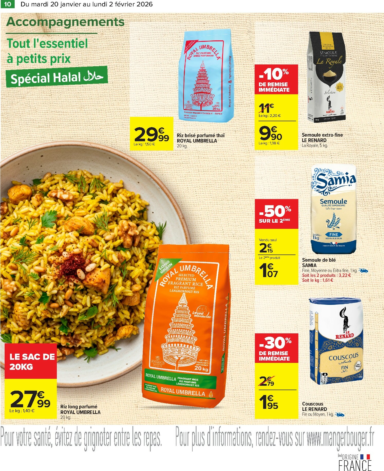 carrefour - Catalogue Carrefour - Les Petits Prix Halal valable du 20/01 au 02/02 - page: 10