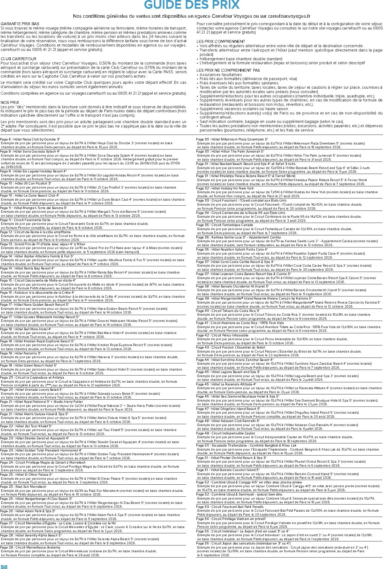 carrefour - Catalogue Carrefour - Voyagez valable du 01/01 au 30/06 - page: 58