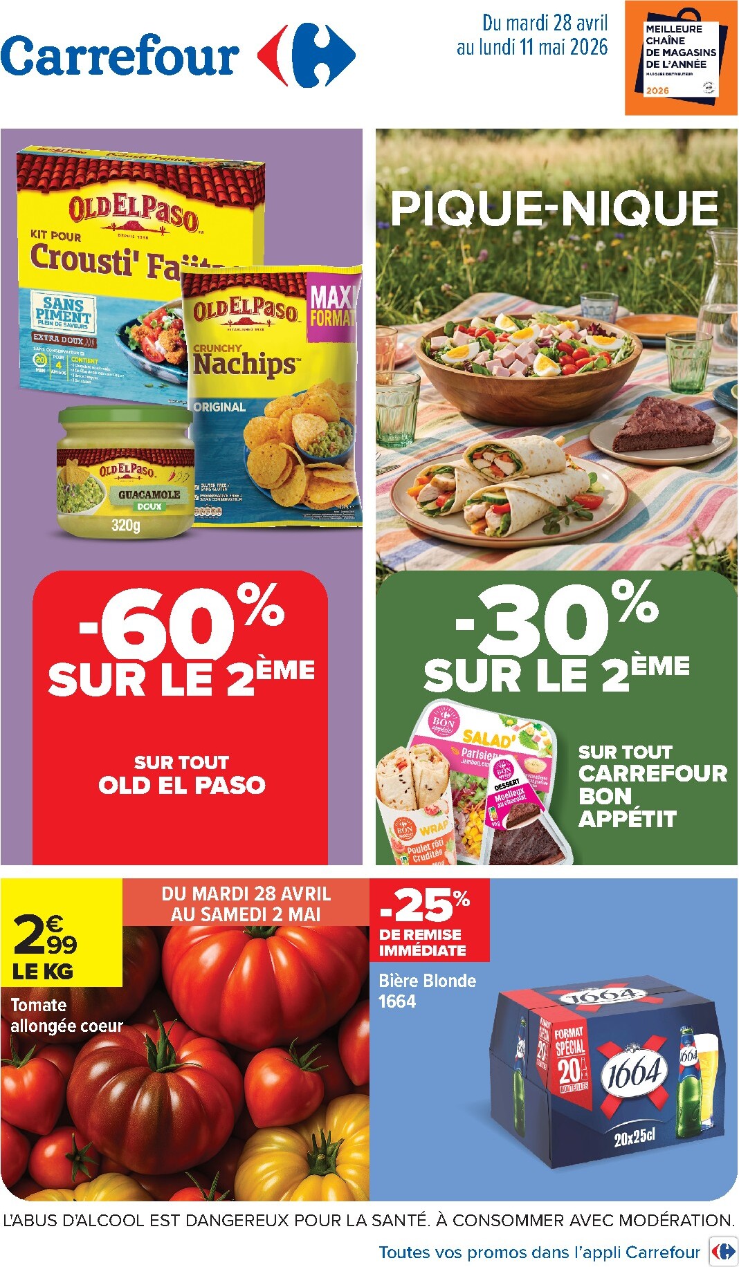 carrefour - Flyer Carrefour - Pique-Nique pour la semaine prochaine du du mardi 28/04/2026 au du lundi 11/05/2026