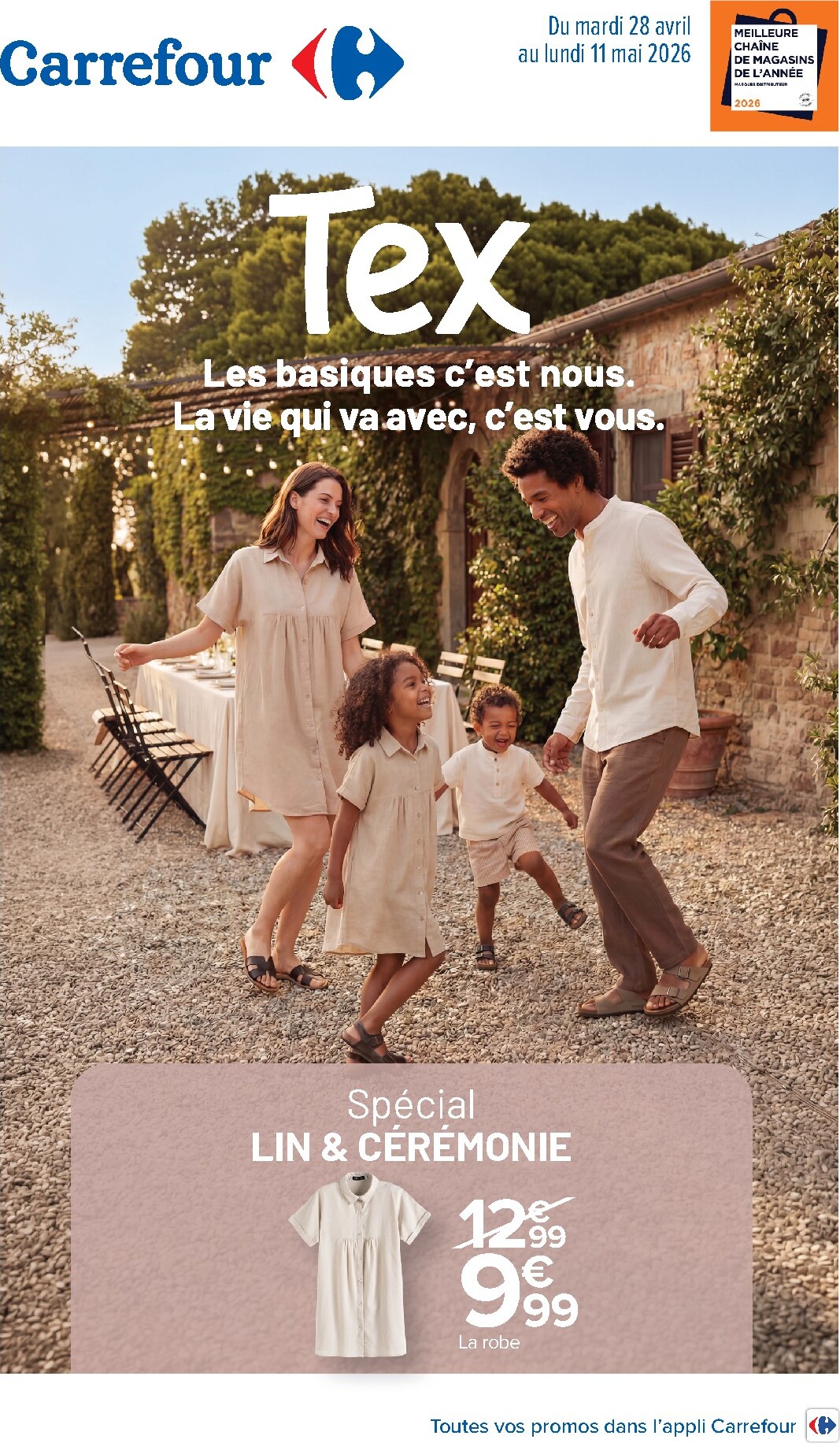 carrefour - Flyer Carrefour - Spécial Lin & Cérémonie pour la semaine prochaine du du mardi 28/04/2026 au du lundi 11/05/2026 - page: 1