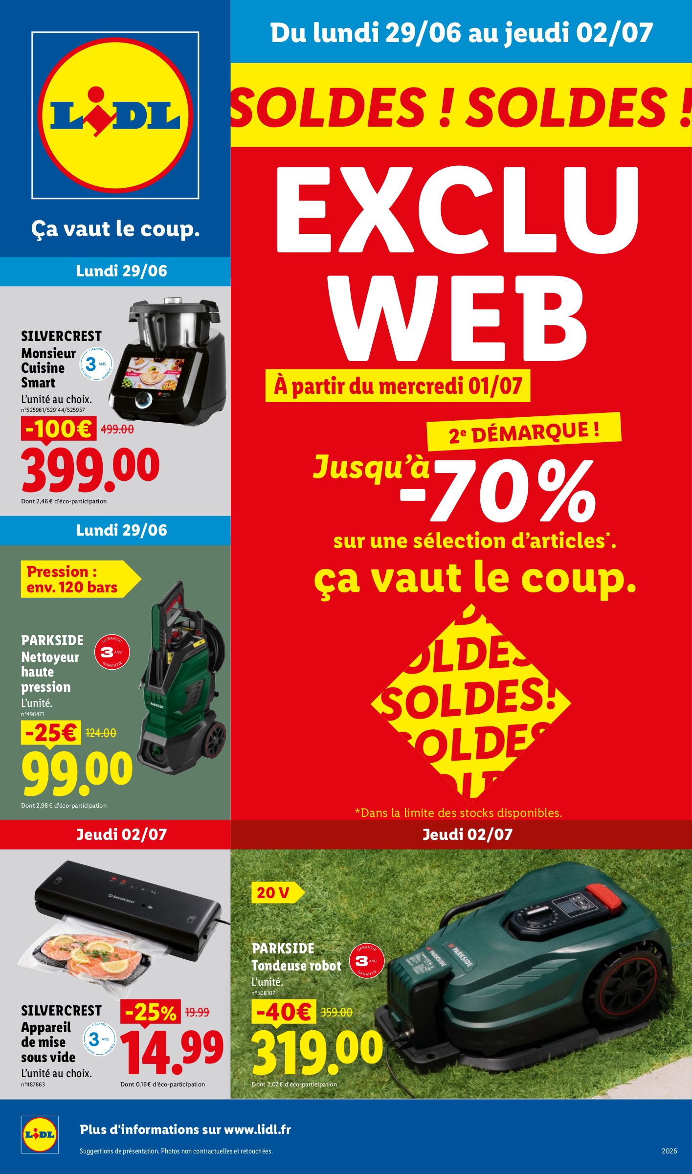 lidl - Current Lidl - Exclus Web leaflet valid from du lundi 29/06/2026 to de jeudi 02/07/2026
