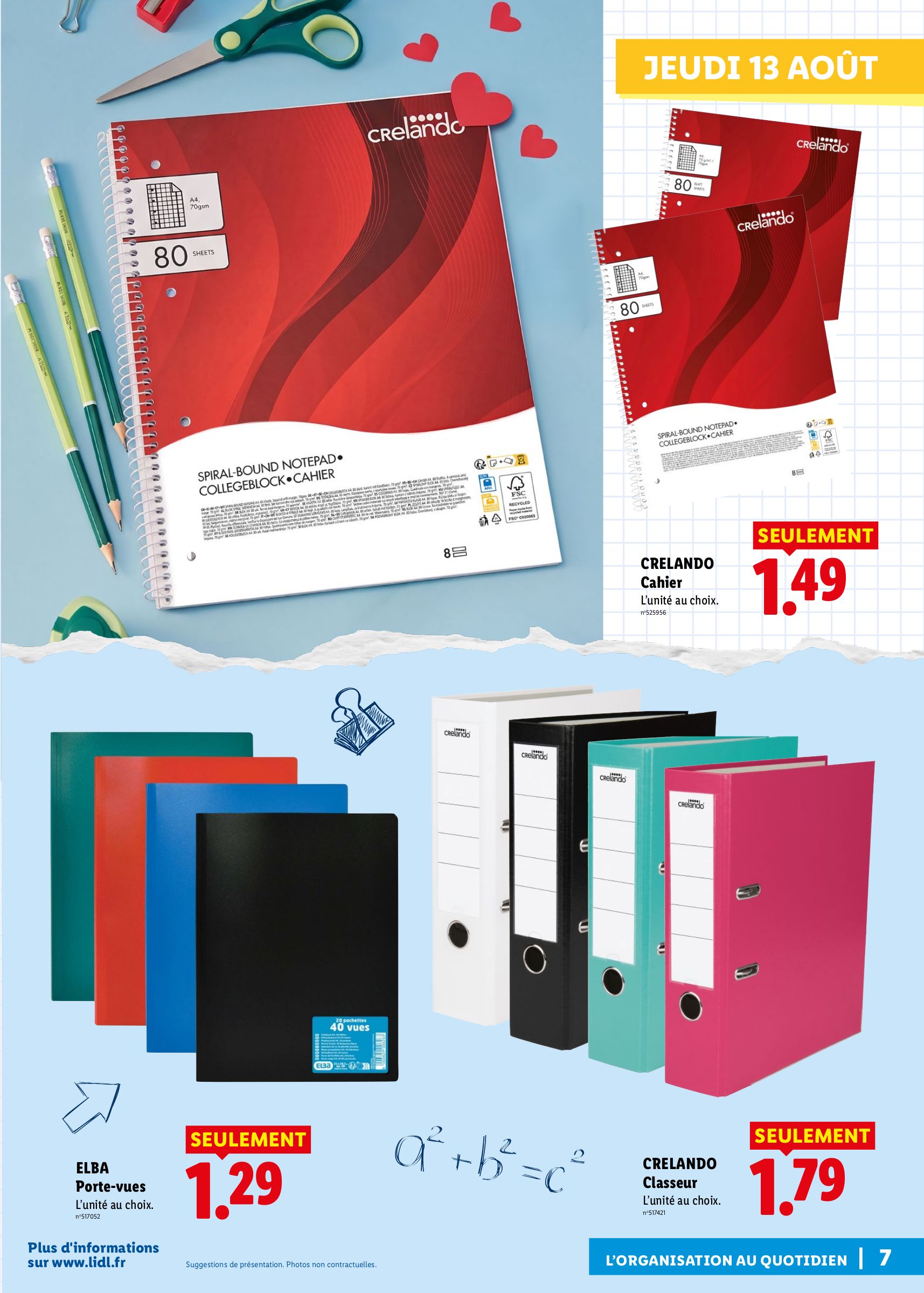 lidl - Flyer Lidl - Préparez la rentrée pour la semaine prochaine du de jeudi 13/08/2026 au du mercredi 26/08/2026 - page: 7