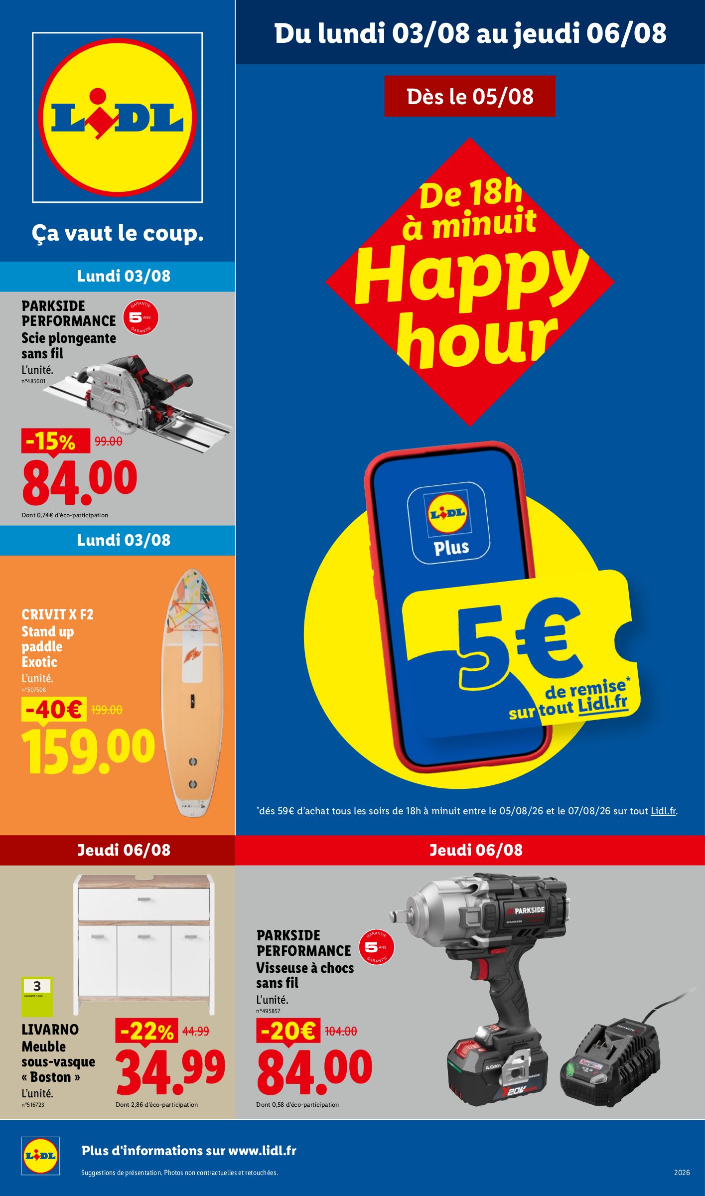 lidl - Current Lidl - Exclus Web leaflet valid from du lundi 03/08/2026 to du dimanche 09/08/2026 - page: 1