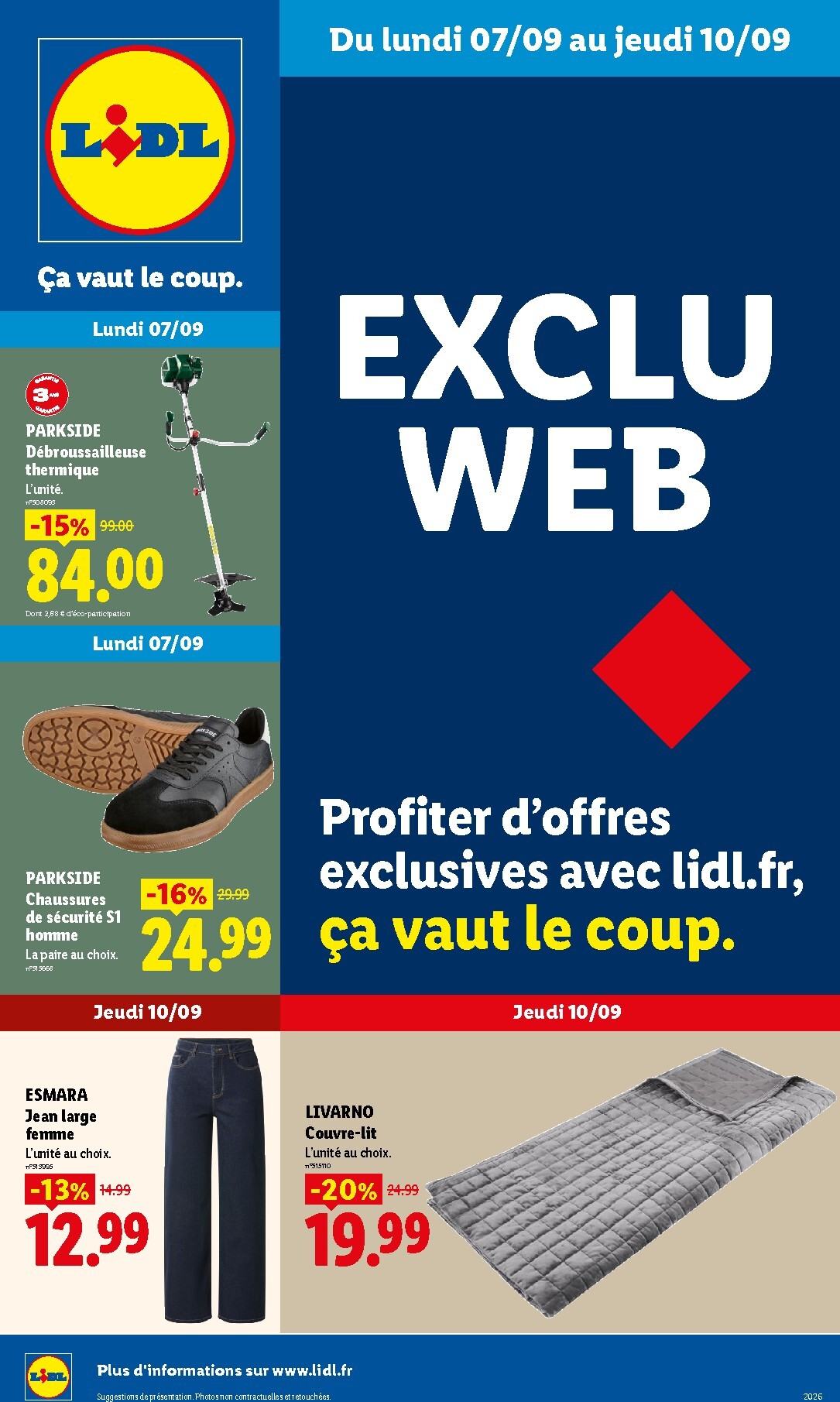lidl - Current Lidl - Exclu Web leaflet valid from du lundi 07/09/2026 to de jeudi 10/09/2026