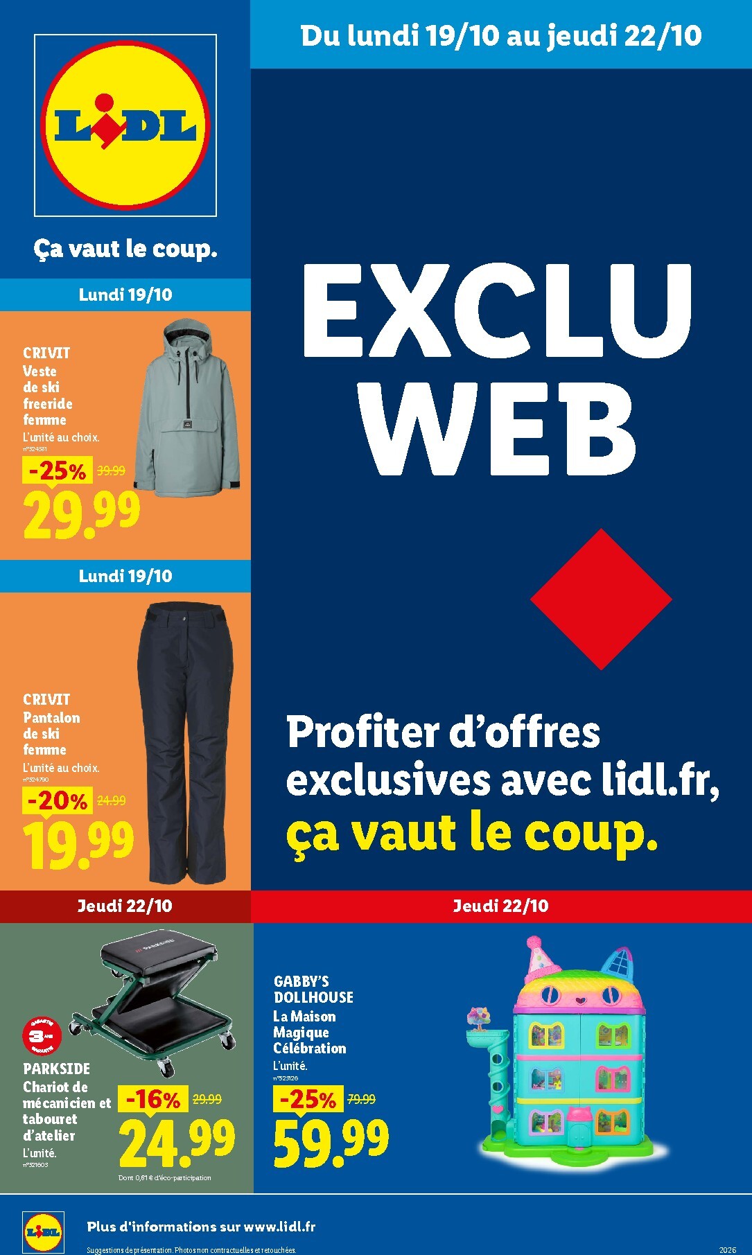 lidl - Current Lidl - Exclu Web leaflet valid from du lundi 19/10/2026 to de jeudi 22/10/2026
