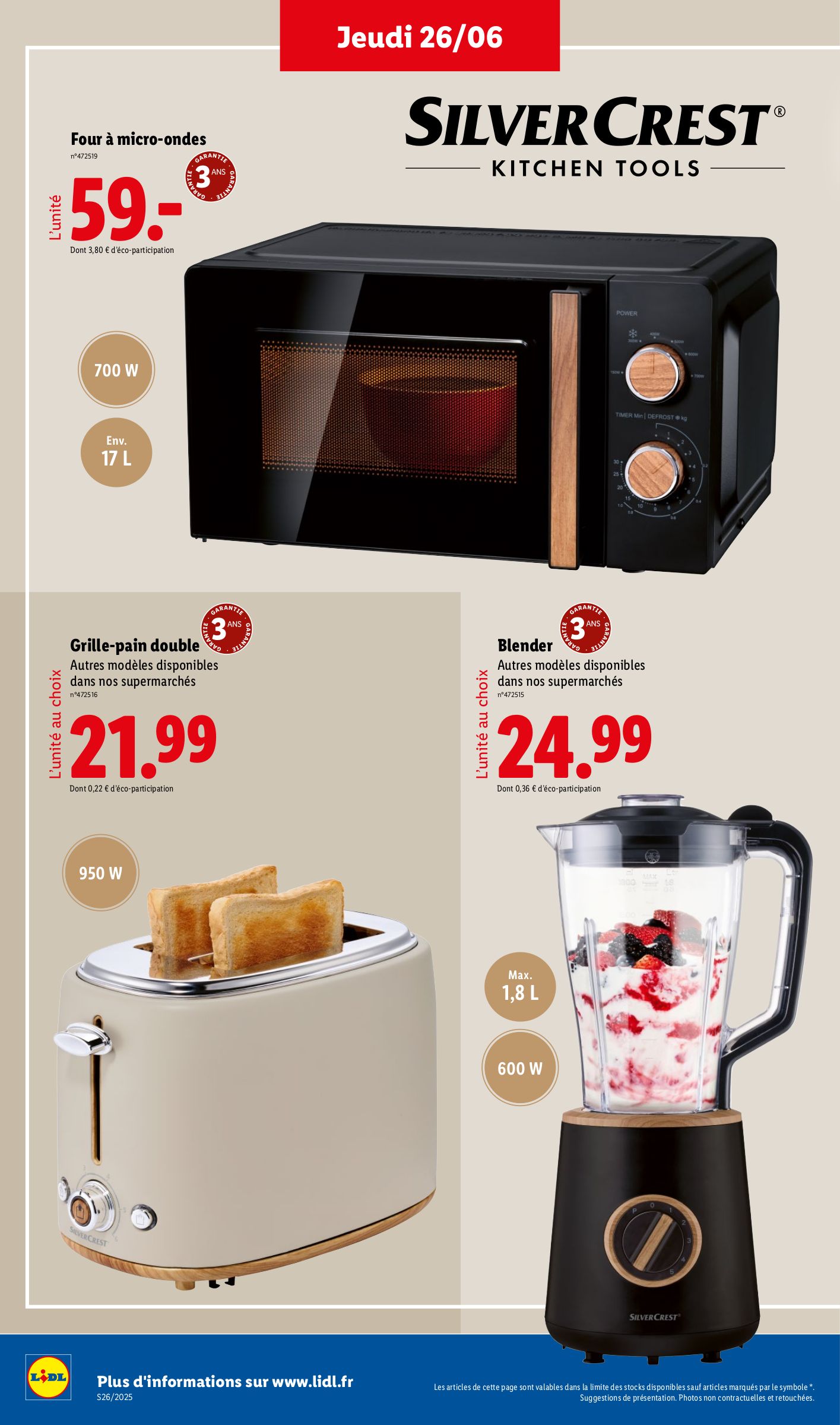 lidl - Catalogue Lidl - Les bonnes affaires de la semaine valable du 26/06 au 30/06 - page: 2 lidl - Catalogue Lidl - Les bonnes affaires de la semaine valable du 26/06 au 30/06 - page: 2