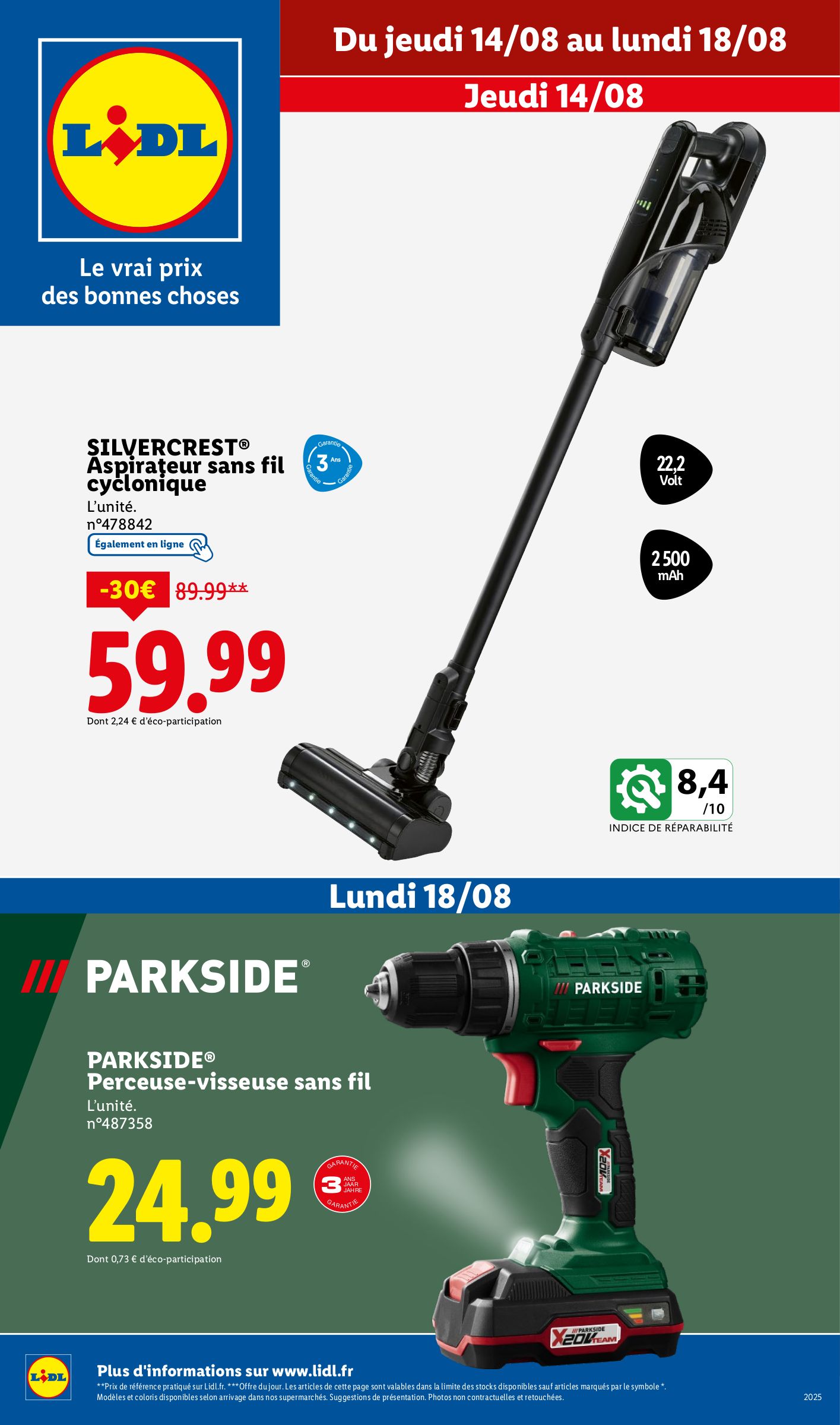 lidl - Catalogue Lidl - Les bonnes affaires de la semaine valable du 14/08 au 18/08