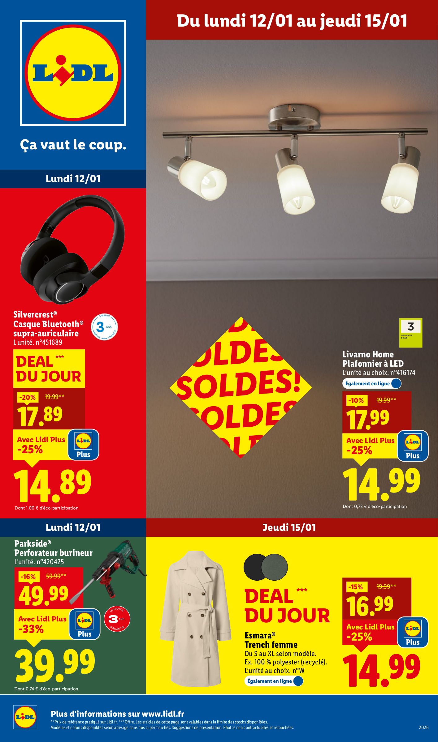 lidl - Catalogue Lidl - Soldes Lidl : Jusqu'à -75% valable du 12/01 au 15/01