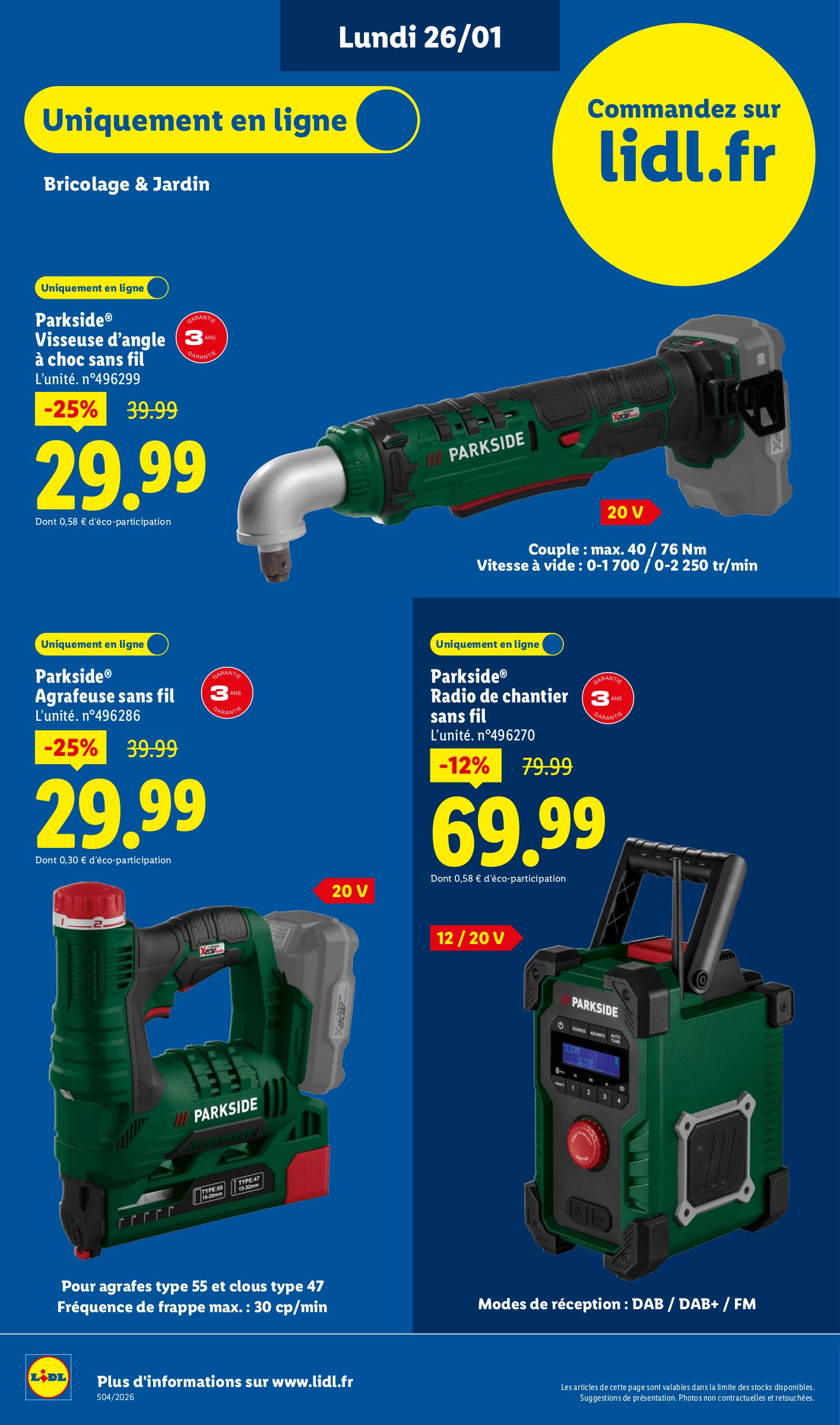 lidl - Catalogue Lidl - Exclu Web valable du 26/01 au 29/01 - page: 4