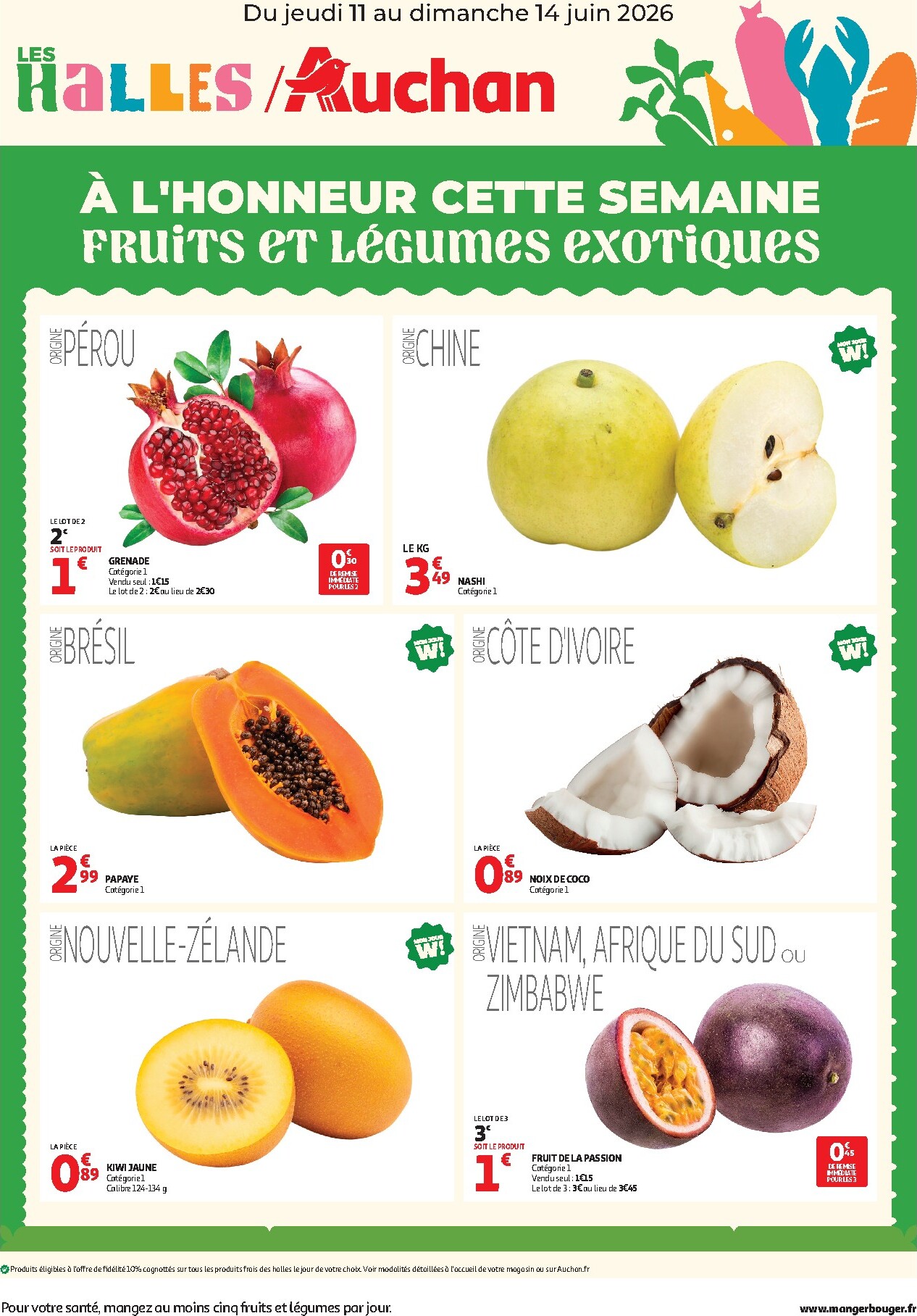 auchan - Current Auchan - À l'honneur cette semaine leaflet valid from de jeudi 11/06/2026 to du dimanche 14/06/2026