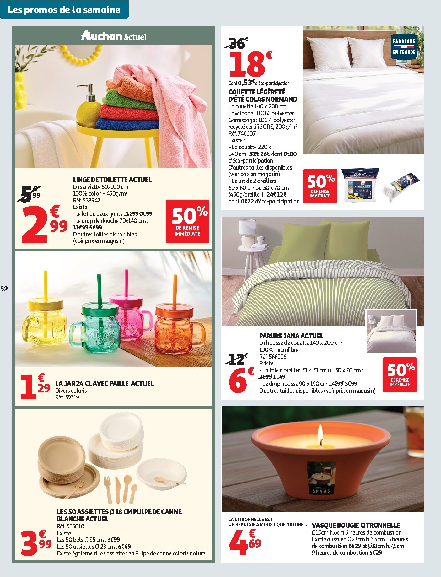auchan - Current Auchan - Beauté, Halles hypers leaflet valid from du mardi 16/06/2026 to du dimanche 28/06/2026 - page: 52