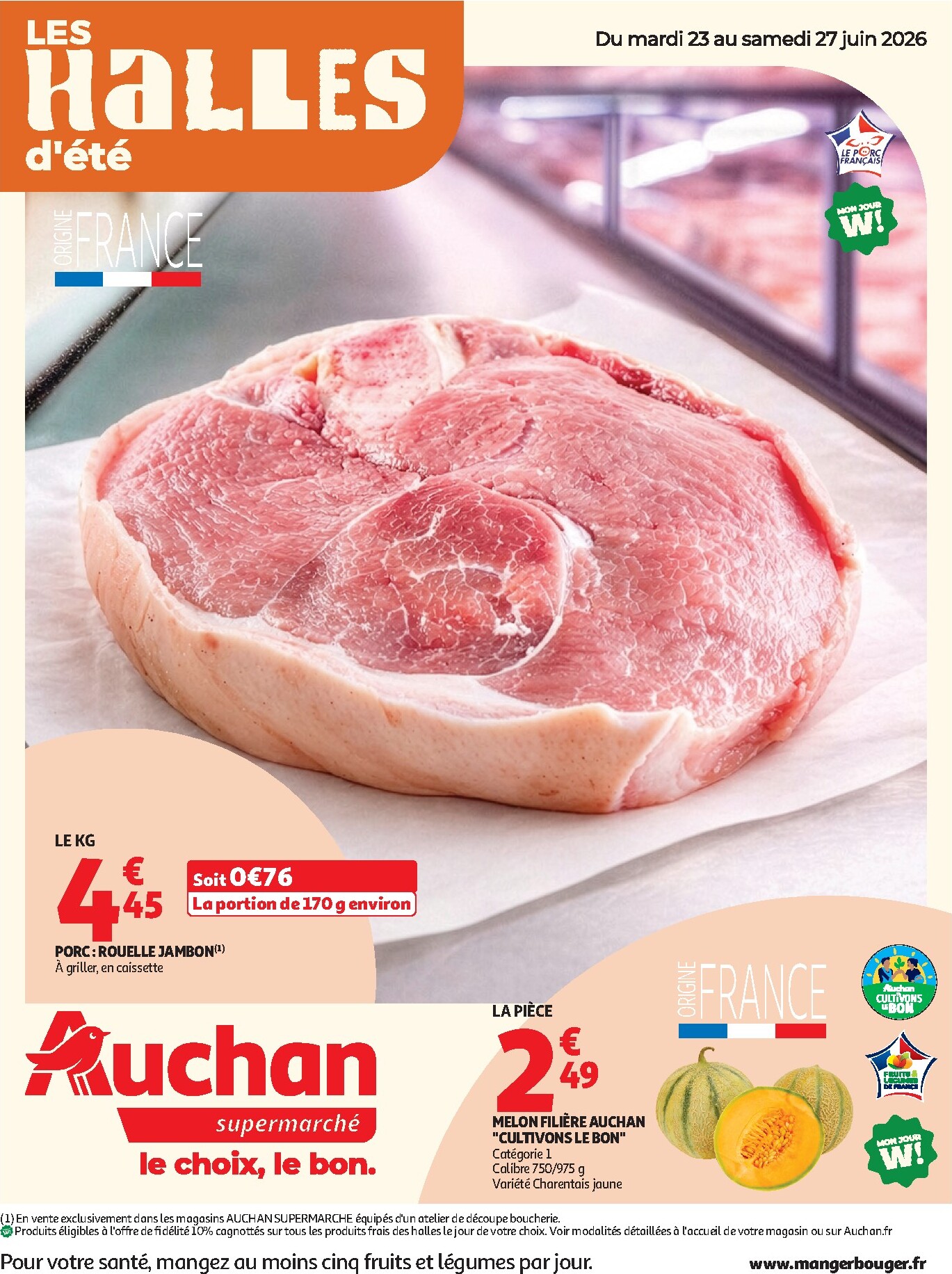auchan - Flyer Auchan Supermarché - Tops promos supers pour la semaine prochaine du du mardi 23/06/2026 au du samedi 27/06/2026