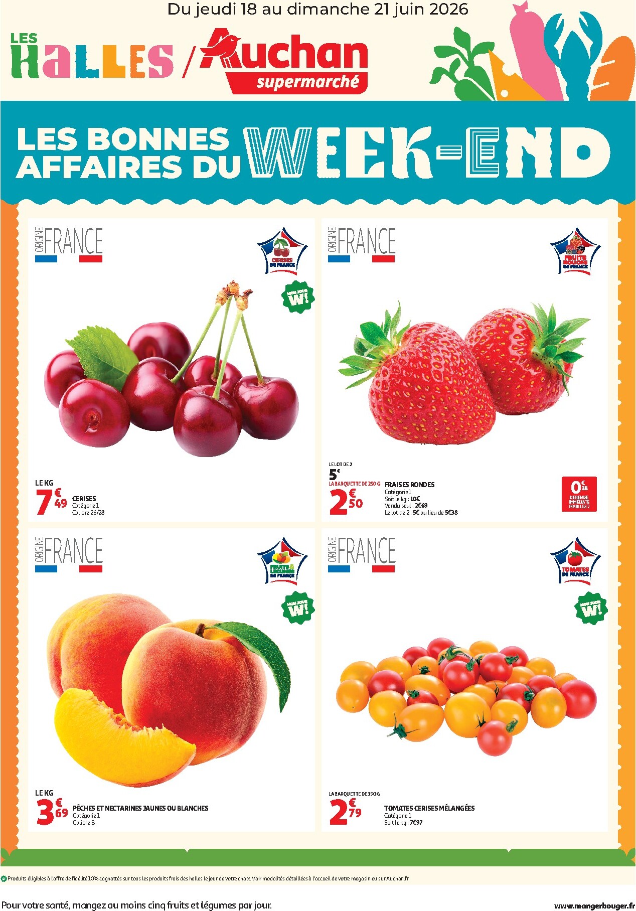 auchan - Current Auchan Supermarché - Les bons plans du week-end leaflet valid from de jeudi 18/06/2026 to du dimanche 21/06/2026