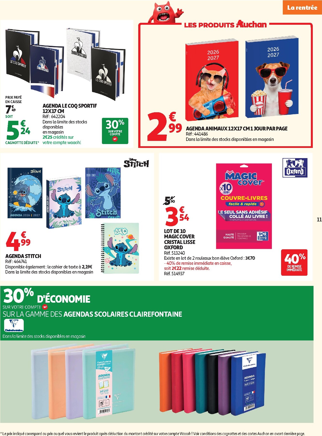auchan - Flyer Auchan - Rentrée scolaire hypers - Hypermarché pour la semaine prochaine du du mardi 04/08/2026 au du dimanche 30/08/2026 - page: 11
