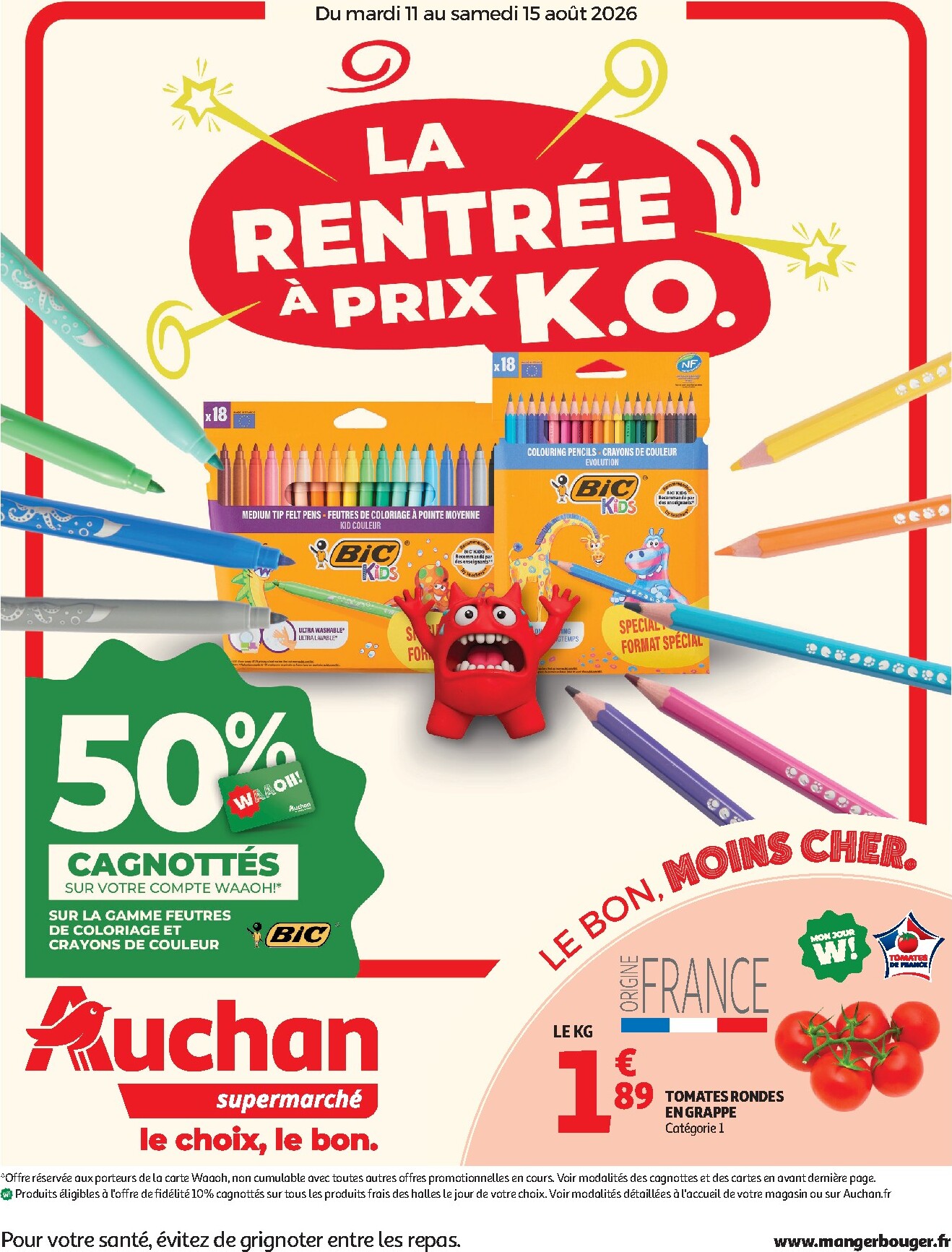 auchan - Flyer Auchan pour la semaine prochaine du du mardi 11/08/2026 au du samedi 15/08/2026 - page: 1