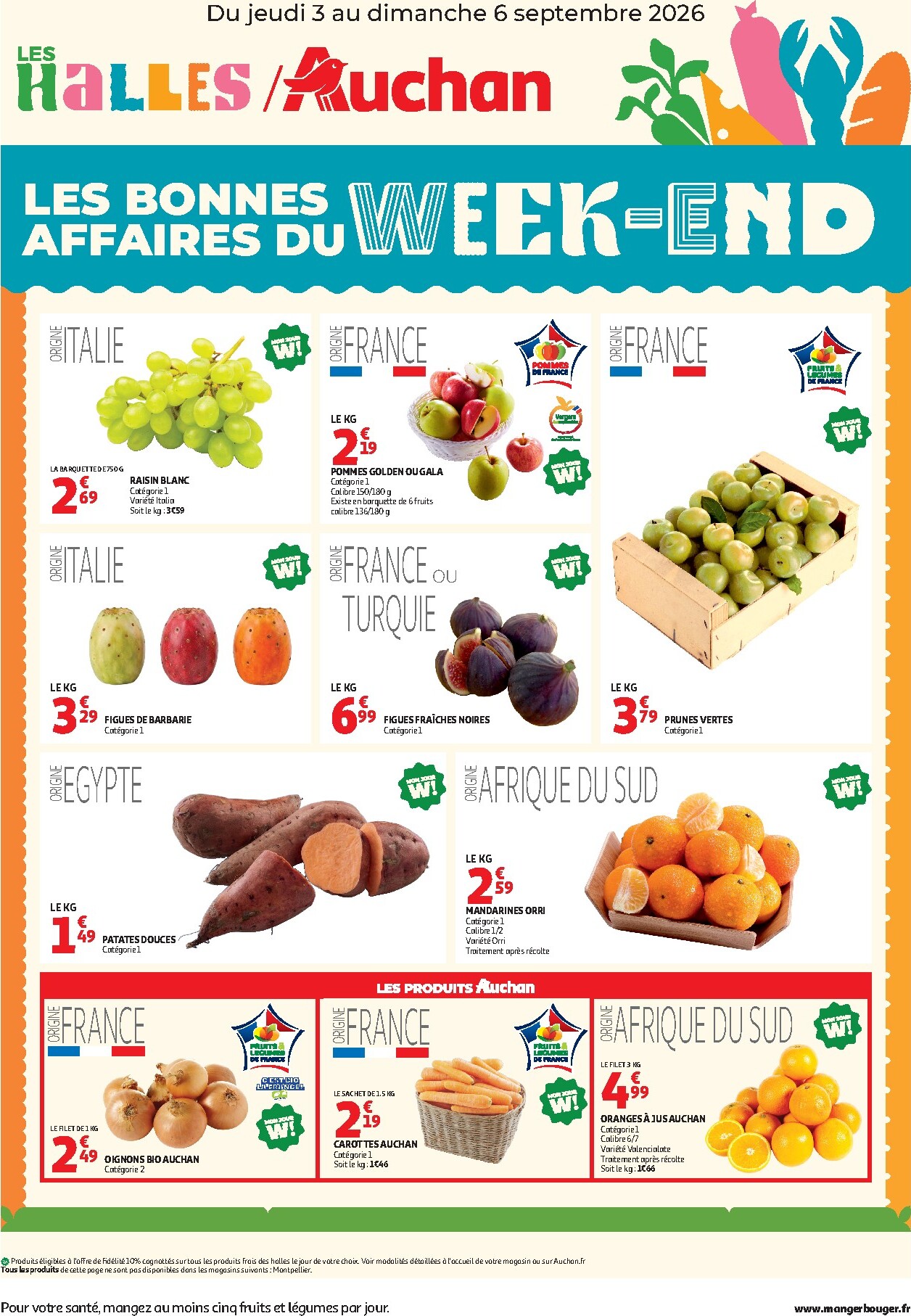 auchan - Current Auchan Hypermarché - Les bons plan du week end leaflet valid from de jeudi 03/09/2026 to du dimanche 06/09/2026